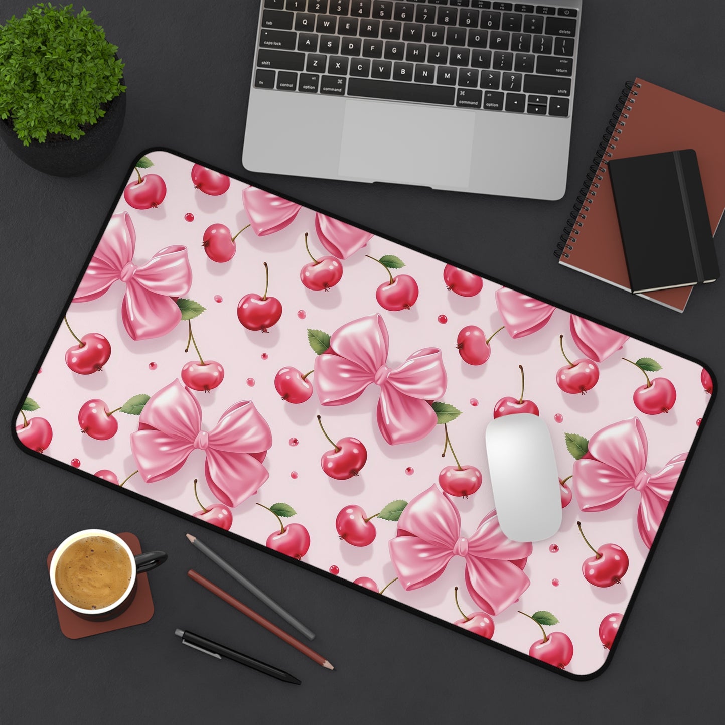 Charming Cherry Blossom Desk Mat, Cute Office Decor, Floral Desk Pad, Gifts for Her, Home Office Accessories, Spring Vibes