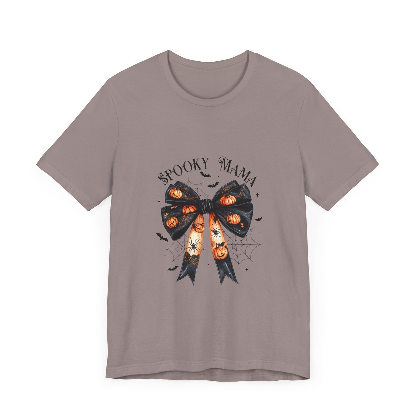 Spooky Mama Halloween Jersey Short Sleeve Tee Bow Spooky Halloween Tee