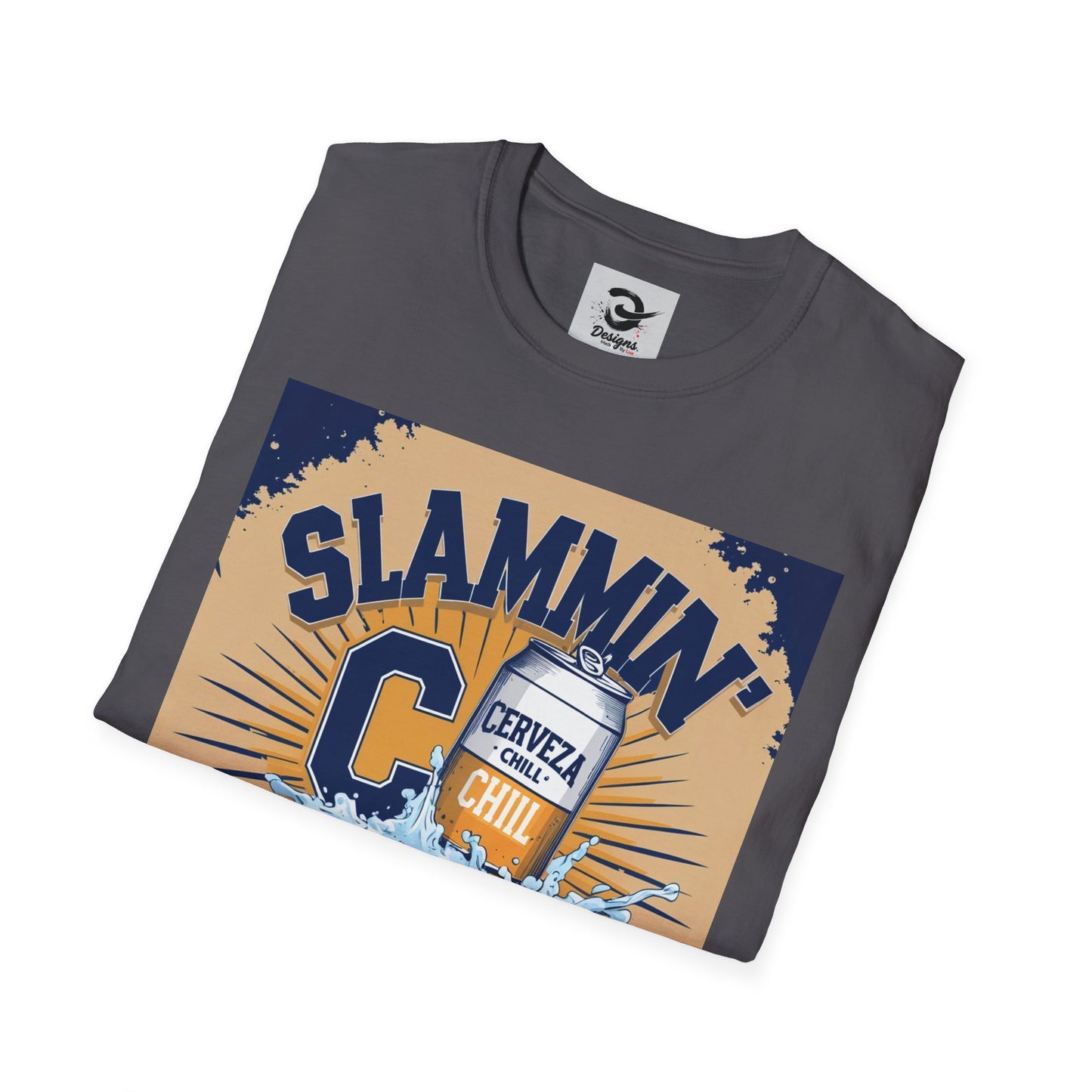 Slammin' Cerveza Unisex Softstyle T-Shirt, Chill Vibes Tee, Casual Summer Shirt, Gift for Beer Lovers, Beachwear