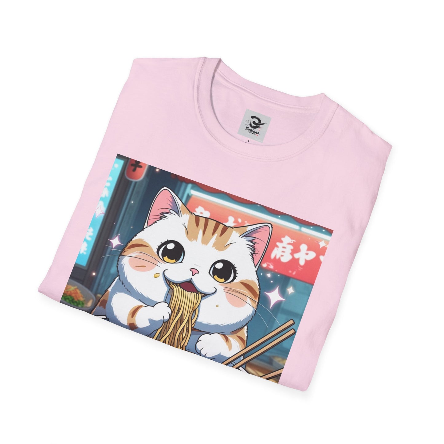 Cute Cat Ramen T-Shirt - Fun and Cozy Design A kawaii anime-style Tshirt