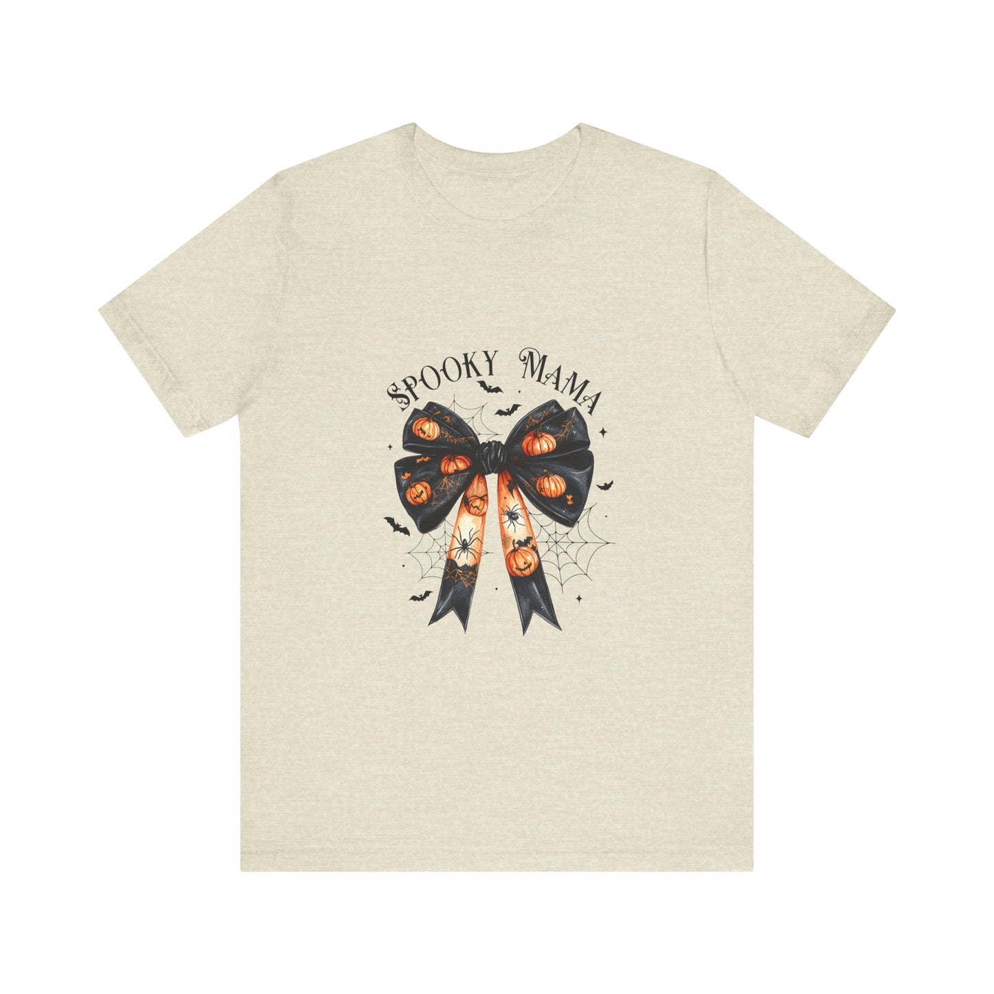 Spooky Mama Halloween Jersey Short Sleeve Tee Bow Spooky Halloween Tee