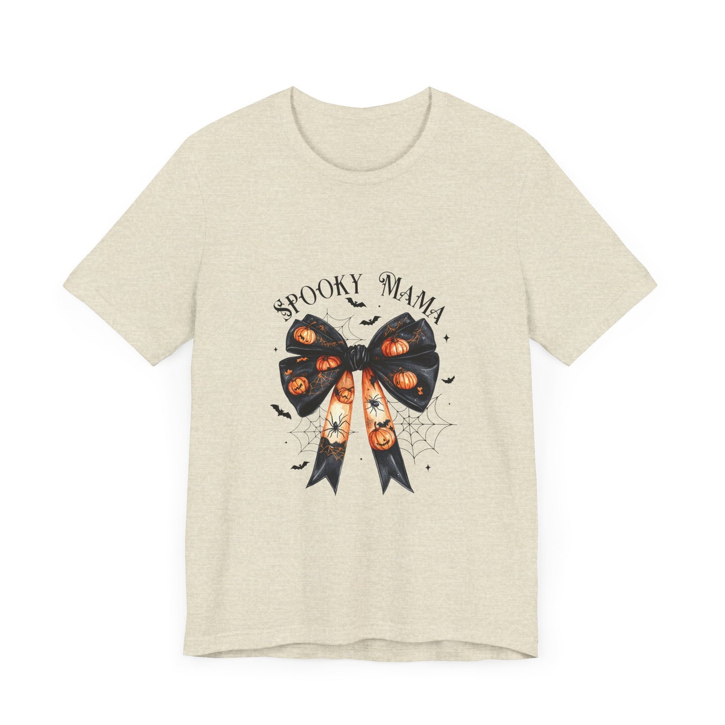 Spooky Mama Halloween Jersey Short Sleeve Tee Bow Spooky Halloween Tee