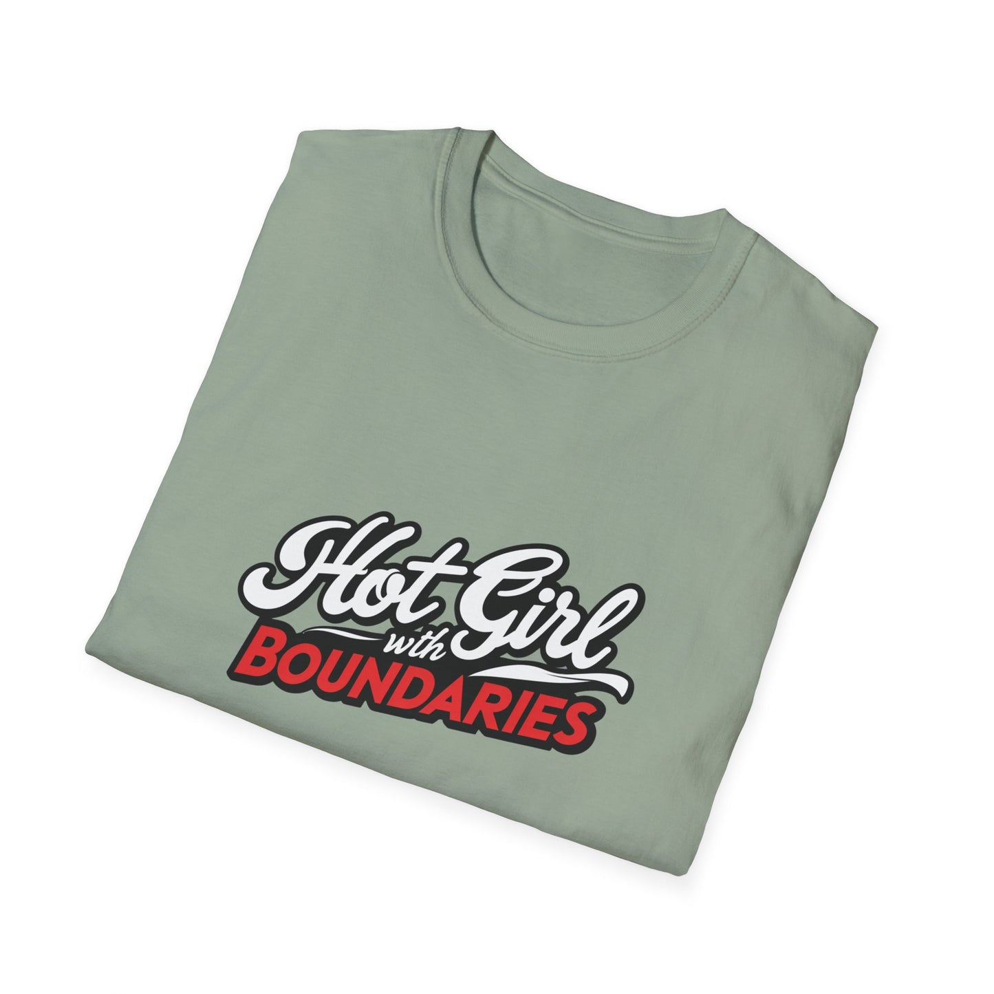 Hot Girl with Boundaries Unisex Softstyle T-Shirt - Empowering Graphic Tee for Confident Women