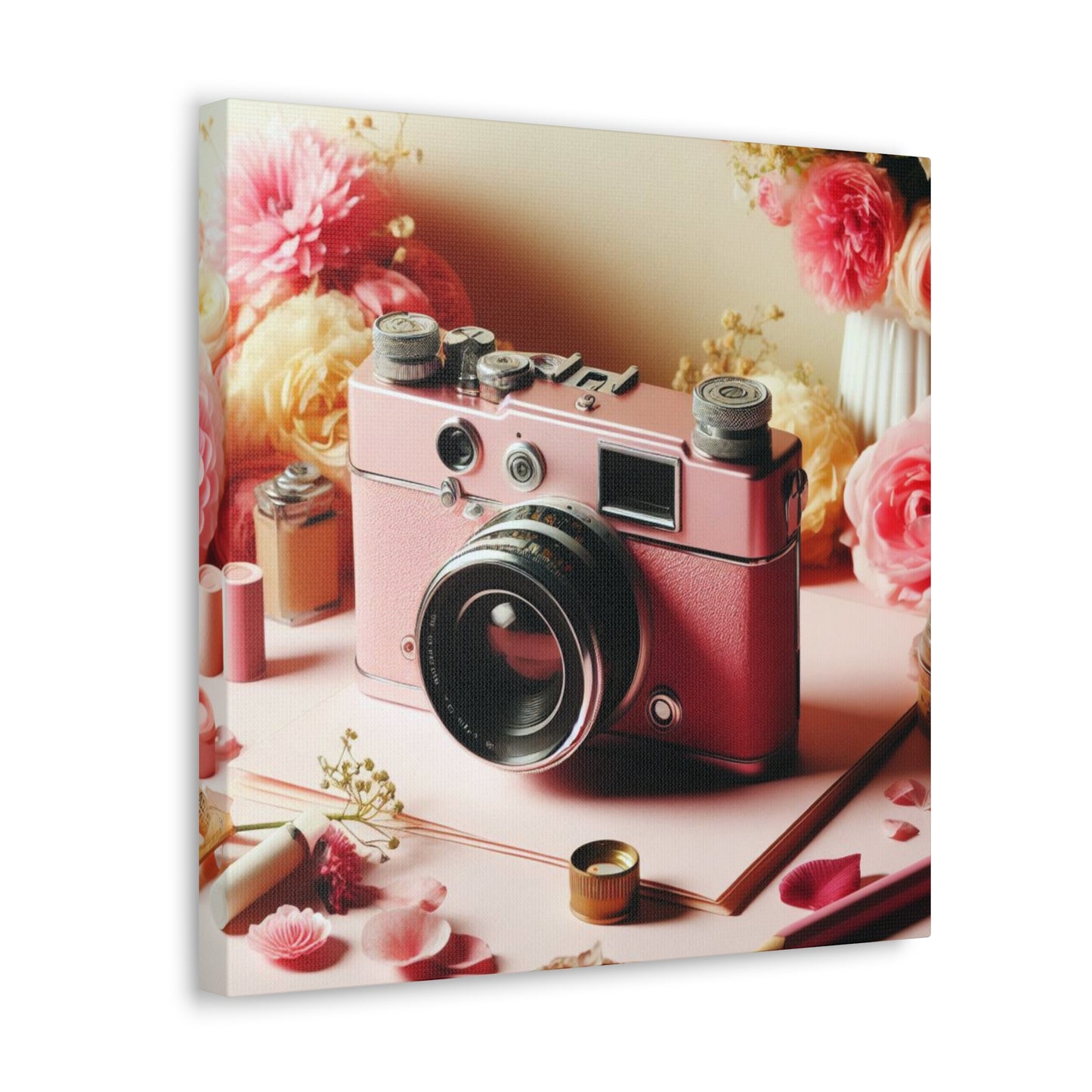 Pretty in Pink: A Vintage Camera Canvas Gallery Wrap