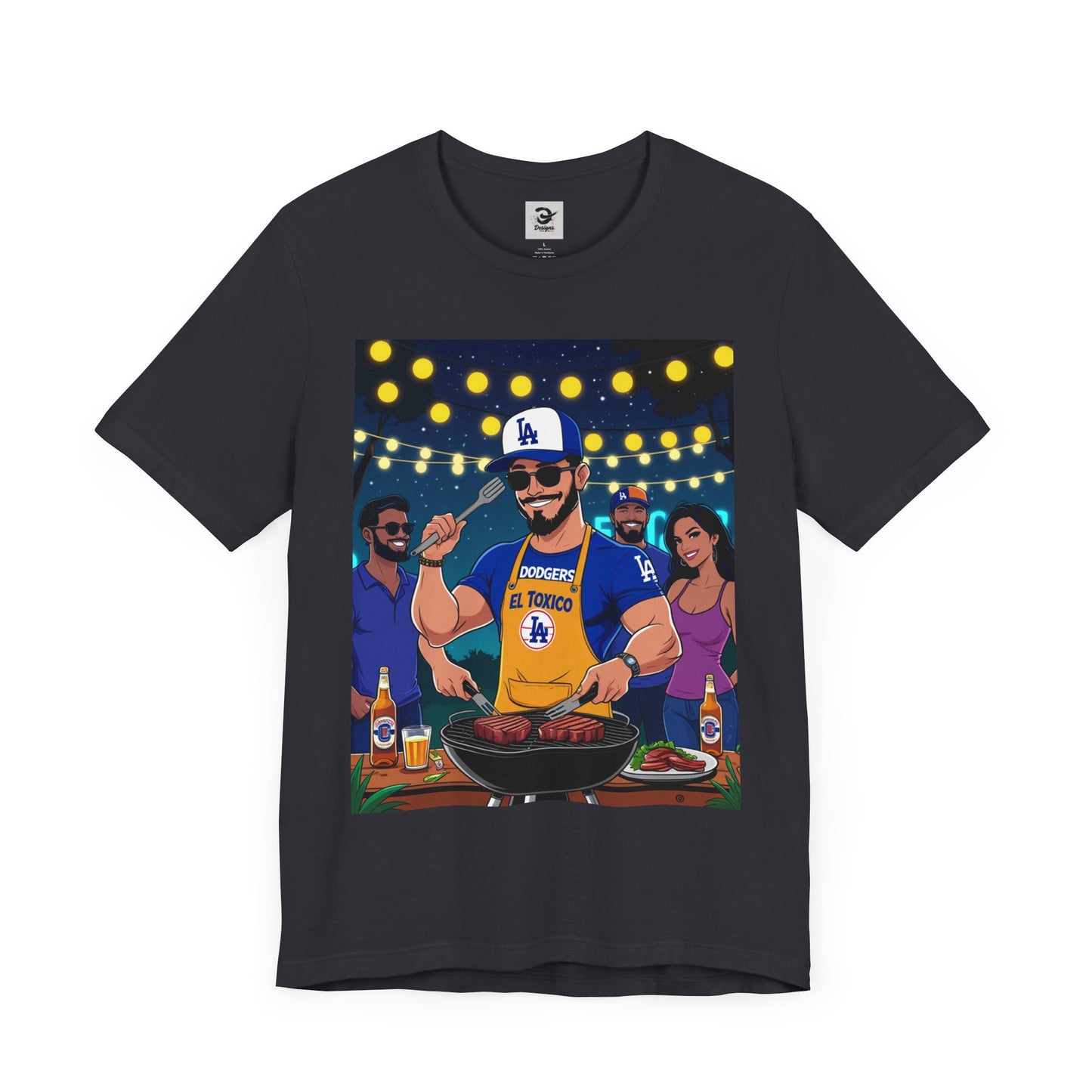 Graphic t-shirt, summer top, funny BBQ shirt, meme shirt, dad shirt, El Tóxico tee, fan shirt, cotton shirt, Latino humor Jersey Short Sleeve Tee