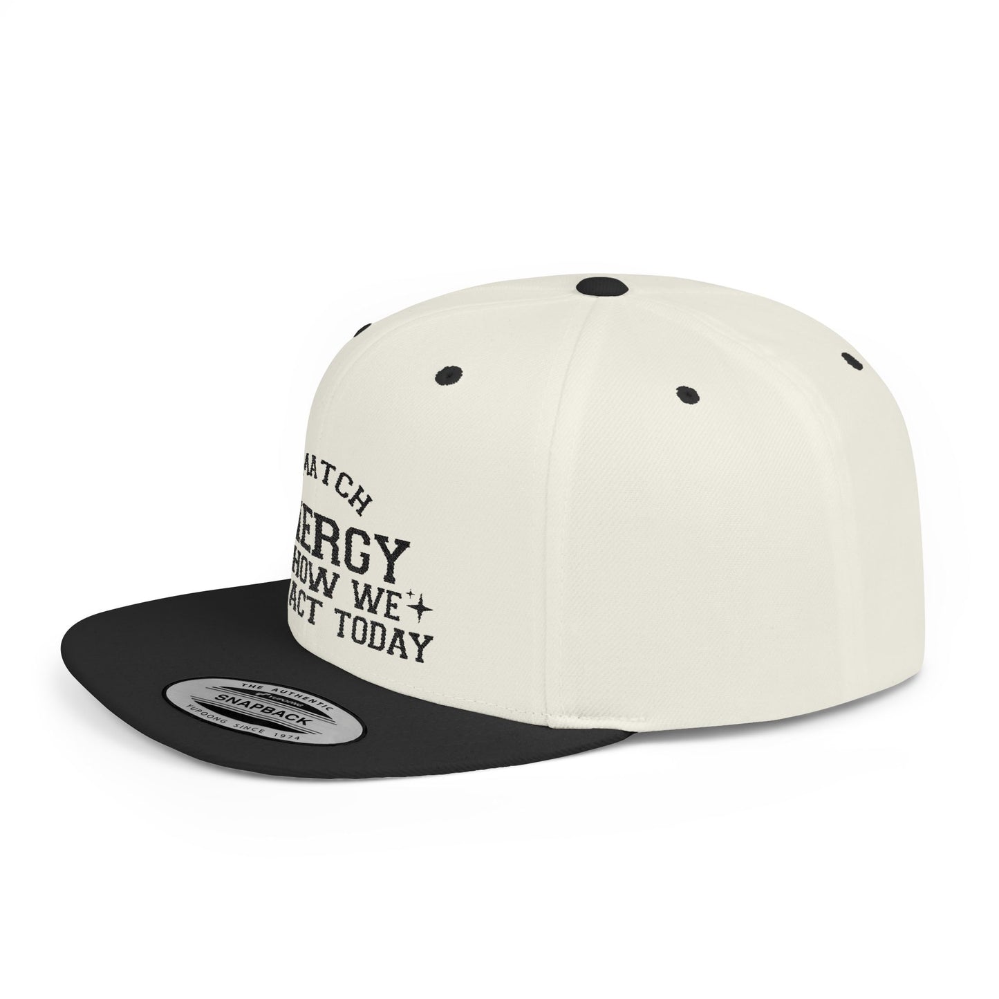 Energetic Flat Bill Snapback Hat - I Match Energy Graphic Cap