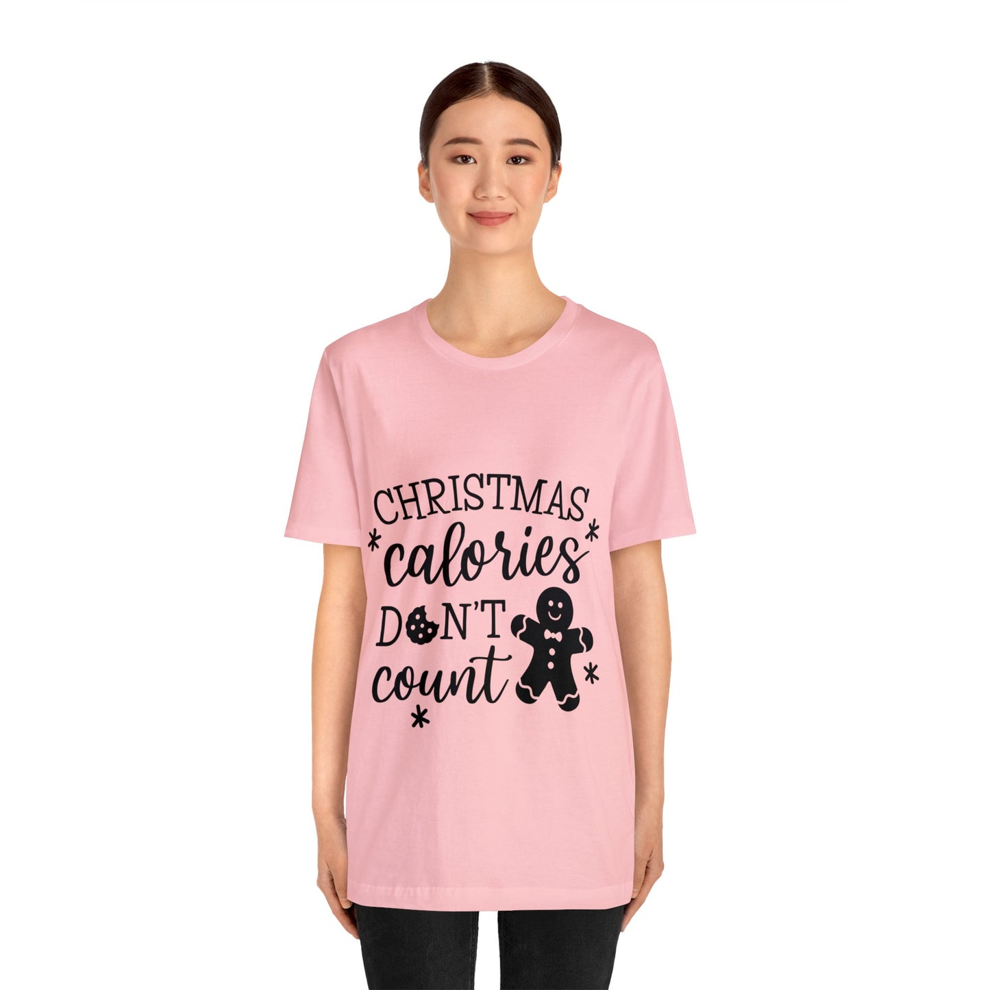 Christmas Calories Don't Count - Humorous Women's Jersey Short Sleeve Tee