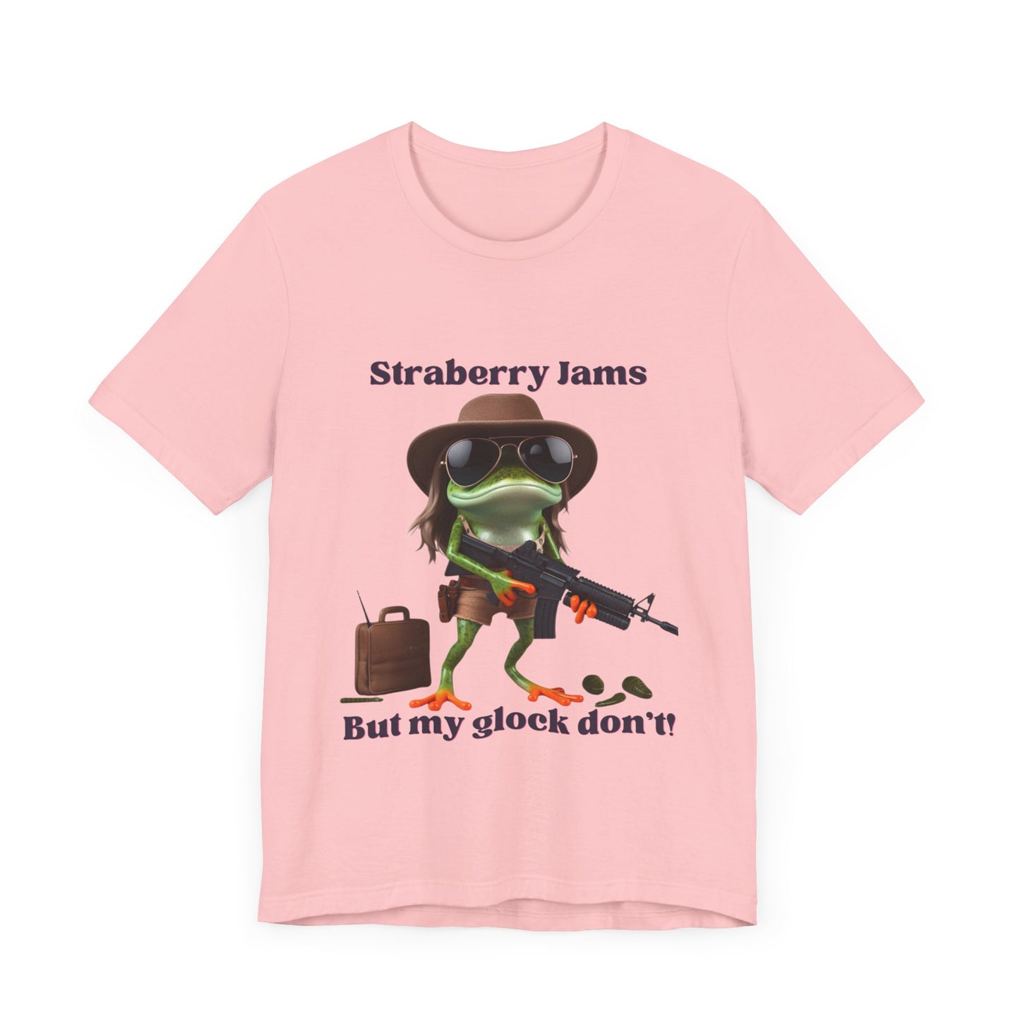 Strawberry Jams But My Glock Don't Shirt Comfort Colors Fun Jersey Short Sleeve Tee