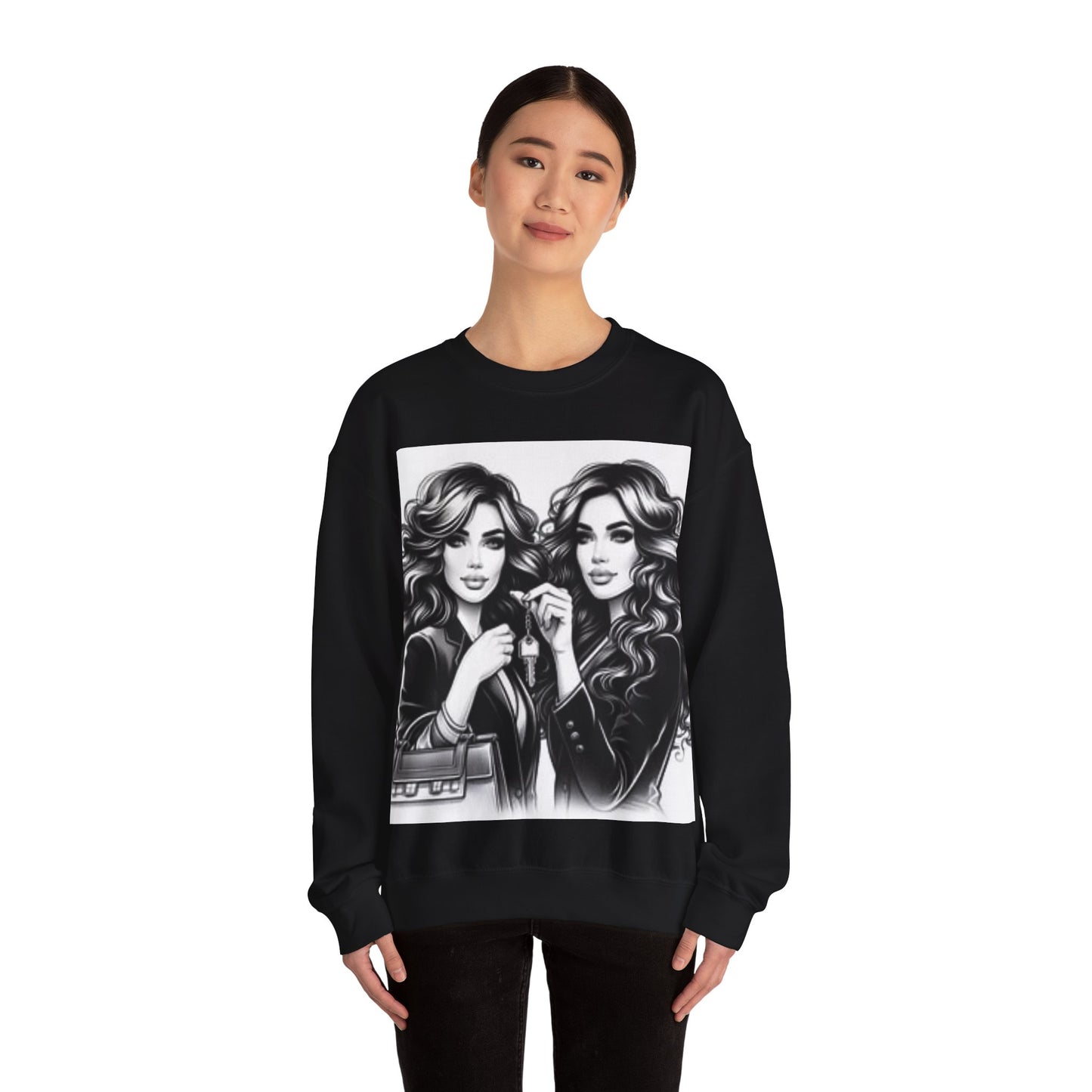 Power Up Your Day, Sell Homes All Week: Realtor Crew | Unisex Heavy Blend™ Crewneck Sweatshirt