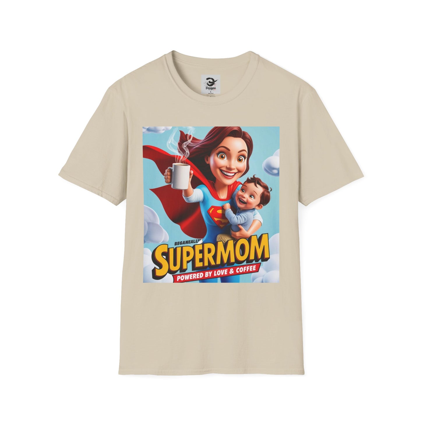 Comic Anime Supermom T-Shirt, Perfect Gift for Moms, Funny Graphic Tee, Coffee Lover Shirt, Mother’s Day Present, Family Apparel