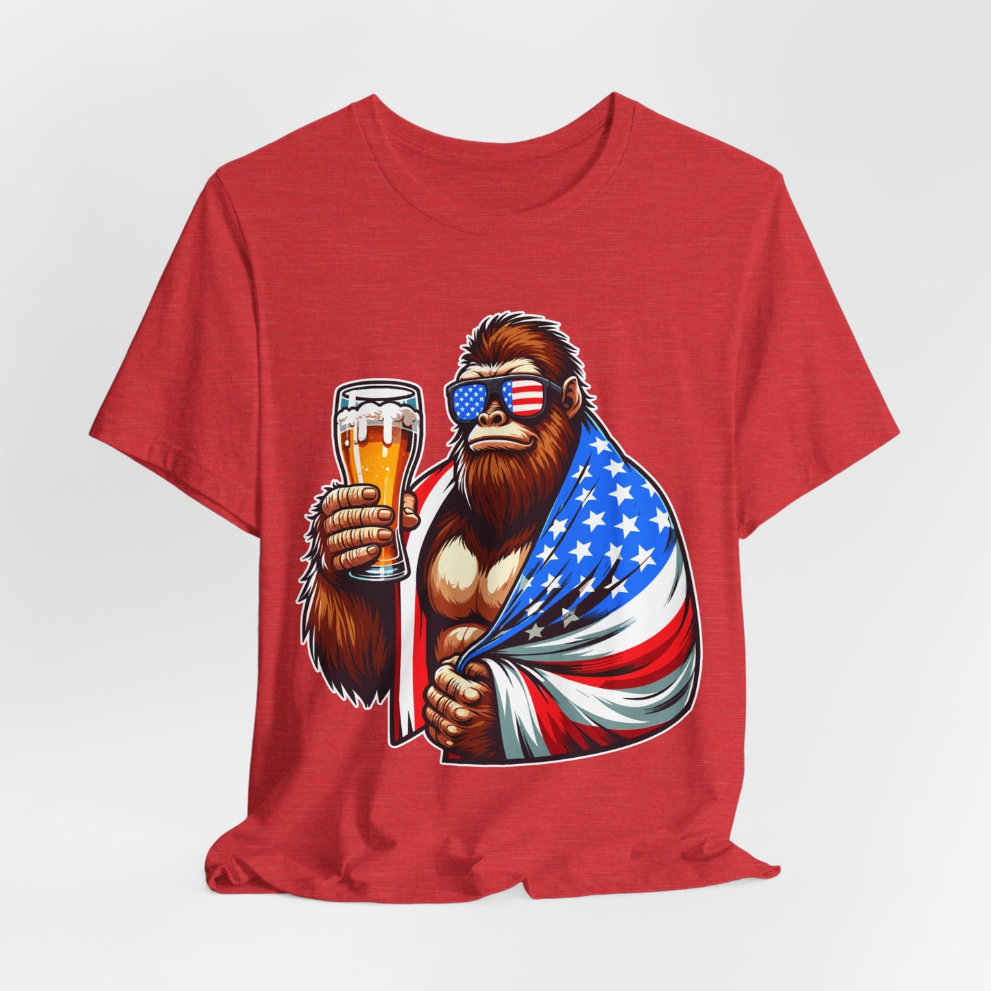 Patriotic 4th of July Unisex Jersey Short Sleeve Tee Big Foot T-shirt