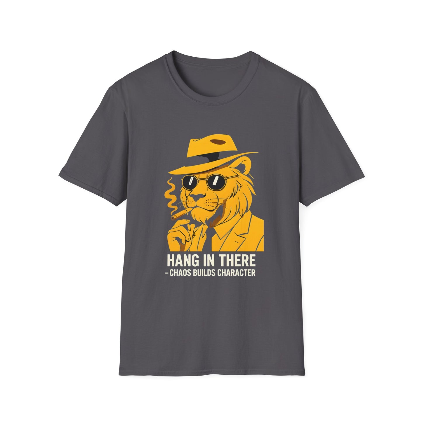 Hang in There Lion Graphic Softstyle T-Shirt Men Tee