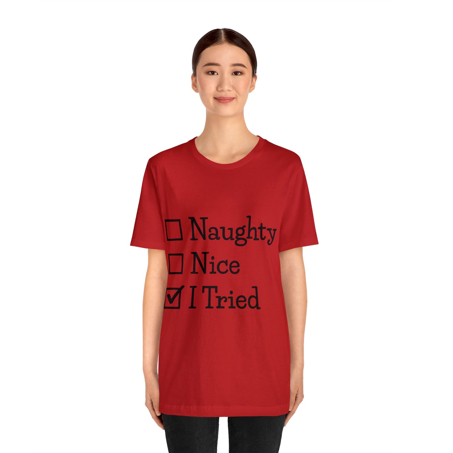 Christmas Santa I Tried Unisex Jersey Short Sleeve Tee