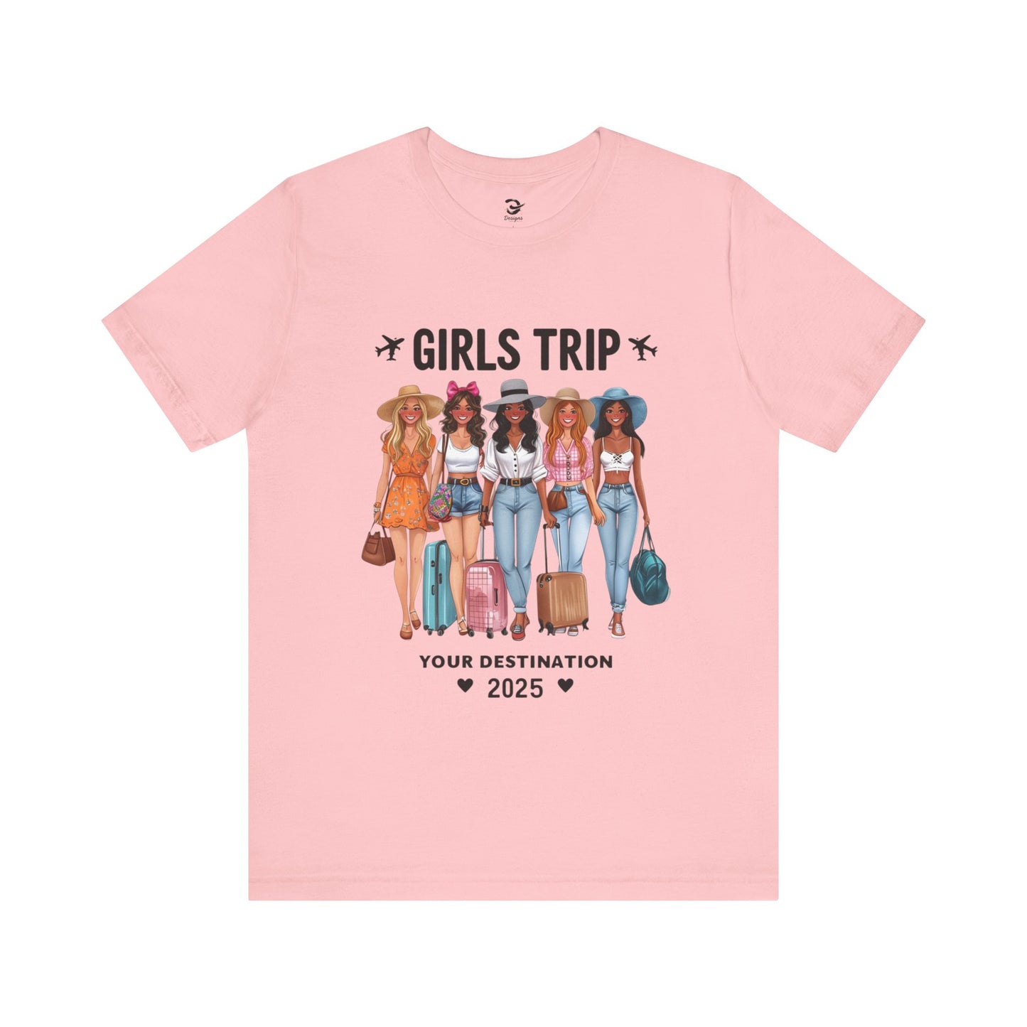 Girls Trip 2025 Unisex Jersey Tee, Travel Shirt, Vacation Top, Friendship Gift, Summer Fun Tee, Group Vacation Shirt