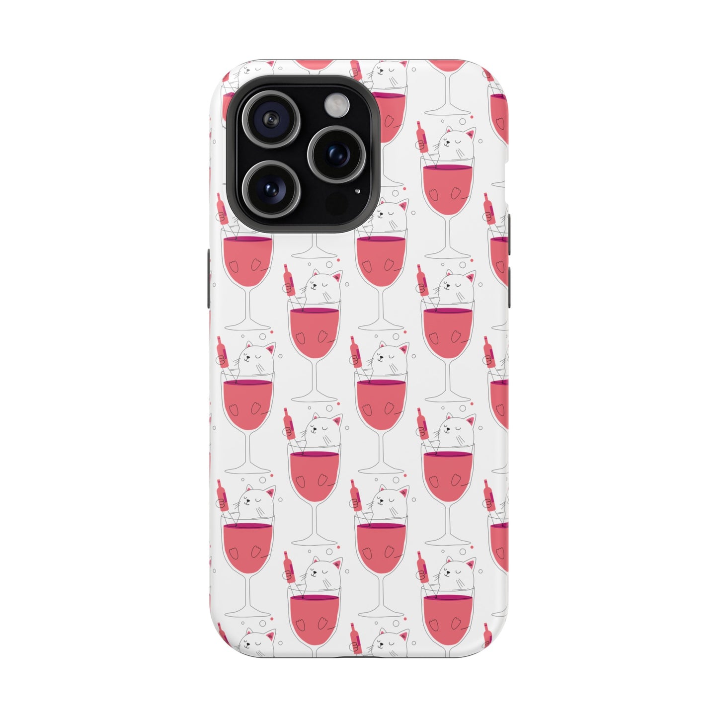 Wine Cat Cute Magnetic Tough Cases for Iphone 15