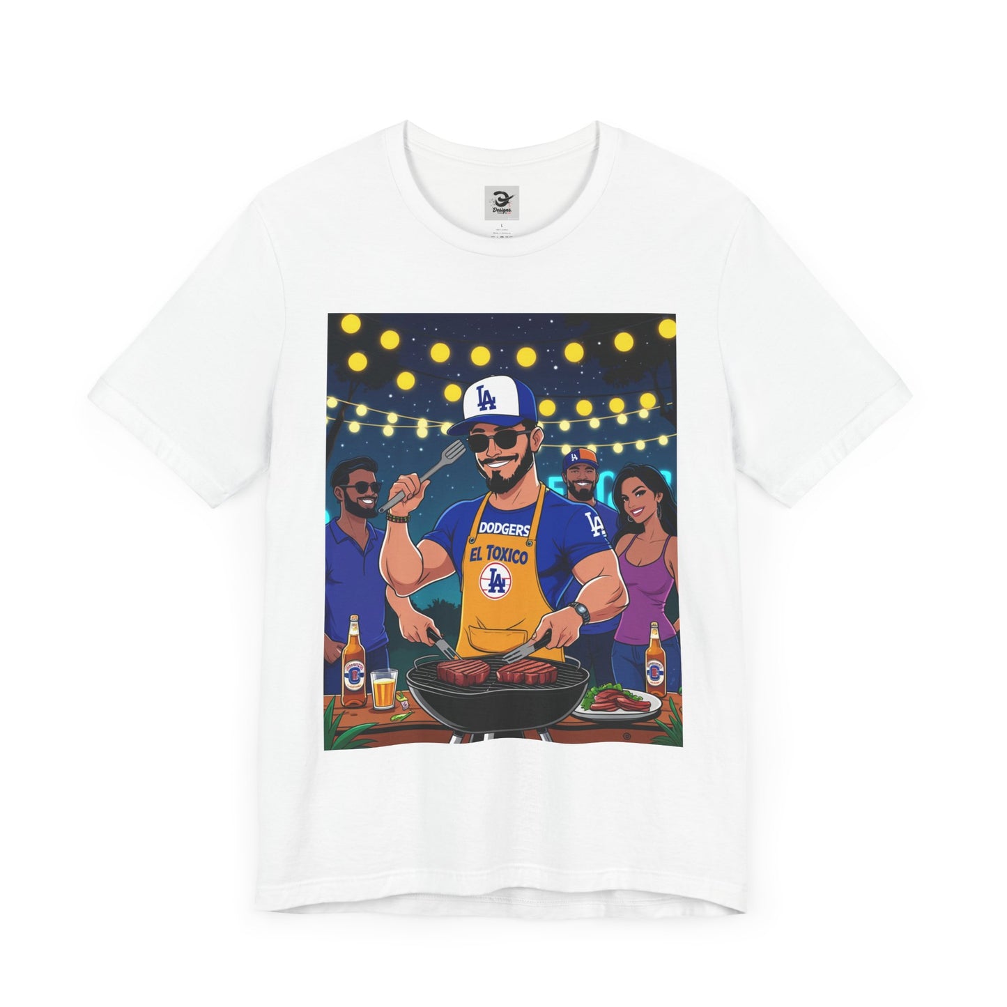 Graphic t-shirt, summer top, funny BBQ shirt, meme shirt, dad shirt, El Tóxico tee, fan shirt, cotton shirt, Latino humor Jersey Short Sleeve Tee