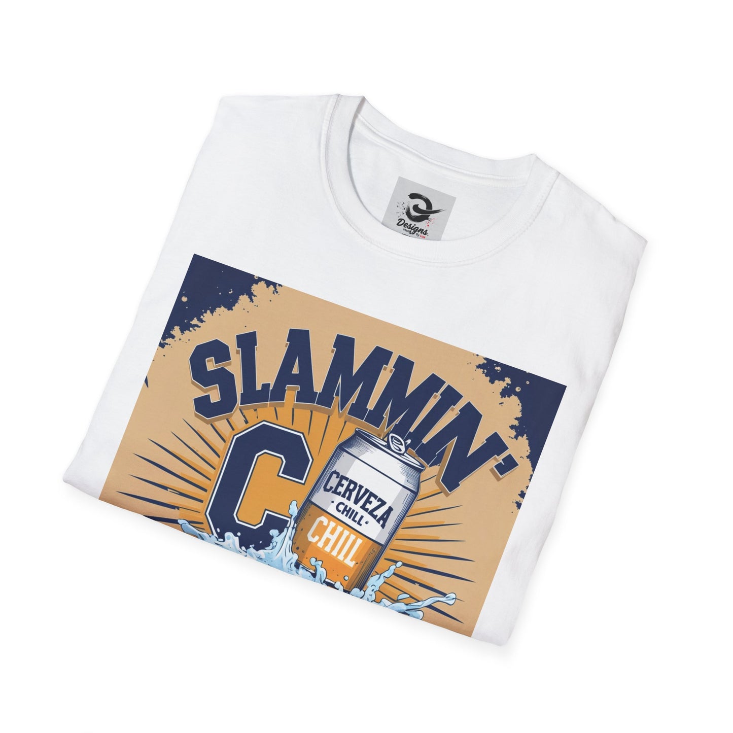 Slammin' Cerveza Unisex Softstyle T-Shirt, Chill Vibes Tee, Casual Summer Shirt, Gift for Beer Lovers, Beachwear