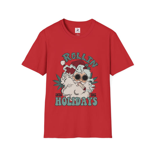 Rolling into the Holidays Humorous Christmas T-Shirt Unisex Softstyle T-Shirt