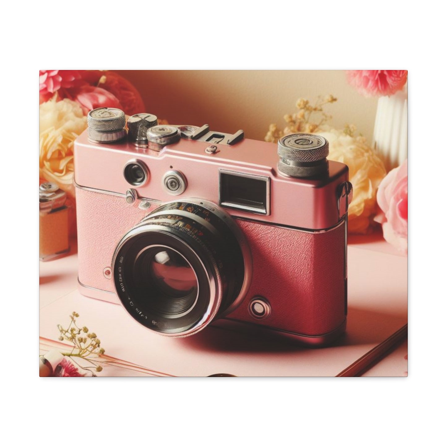 Pretty in Pink: A Vintage Camera Canvas Gallery Wrap