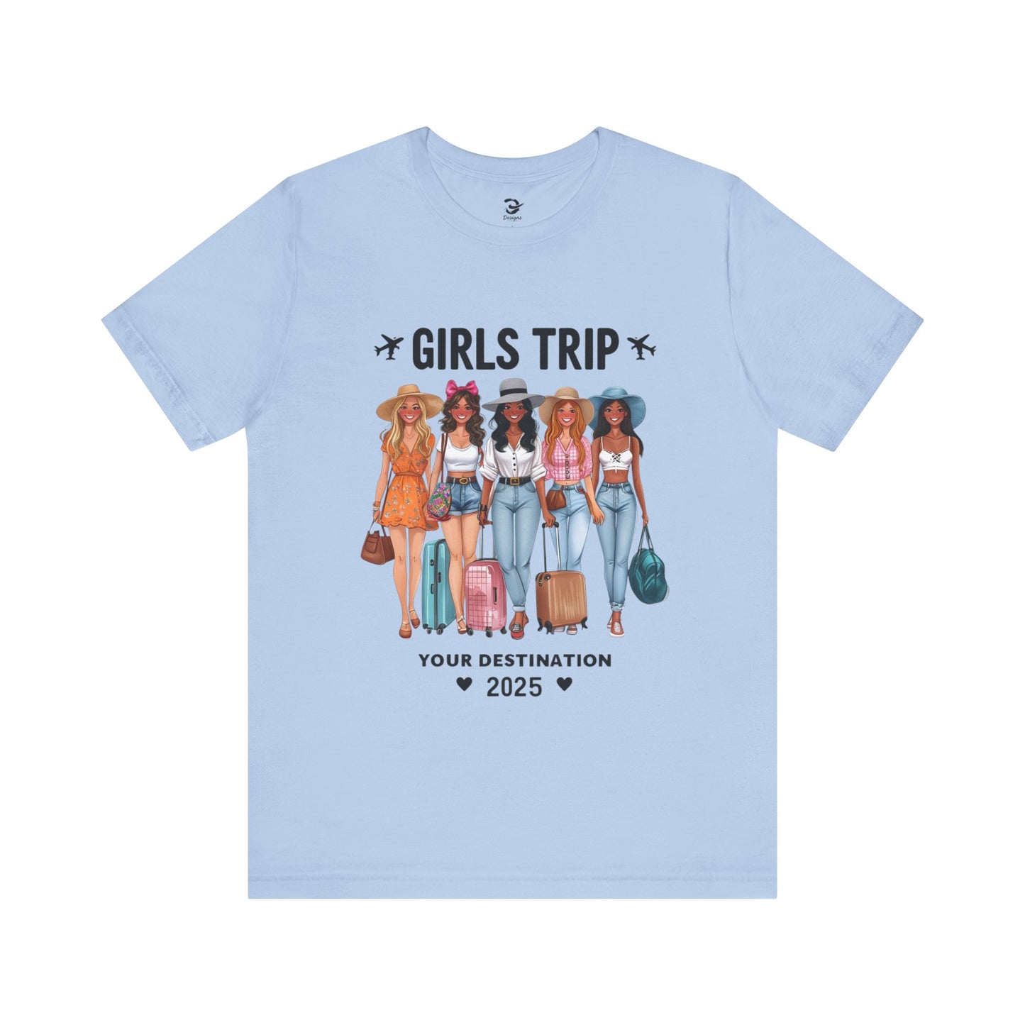 Girls Trip 2025 Unisex Jersey Tee, Travel Shirt, Vacation Top, Friendship Gift, Summer Fun Tee, Group Vacation Shirt