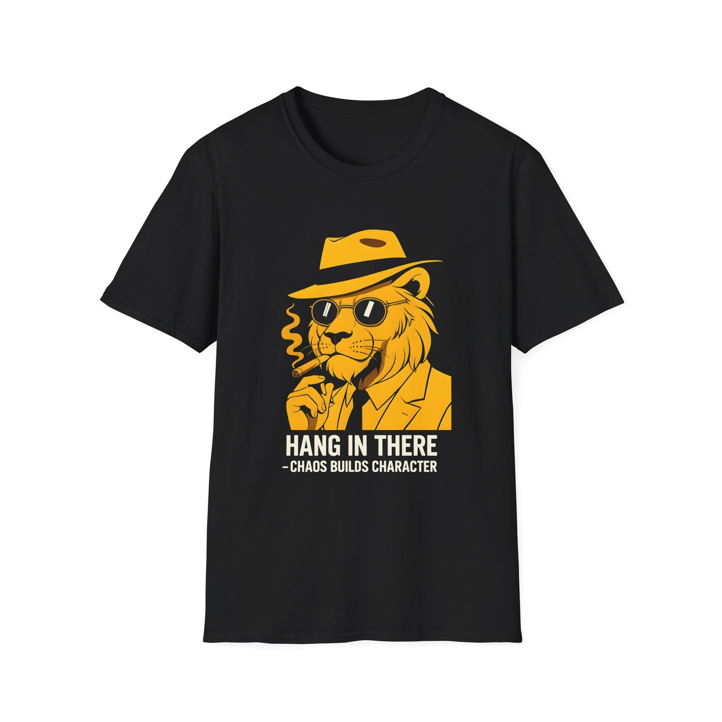 Hang in There Lion Graphic Softstyle T-Shirt Men Tee