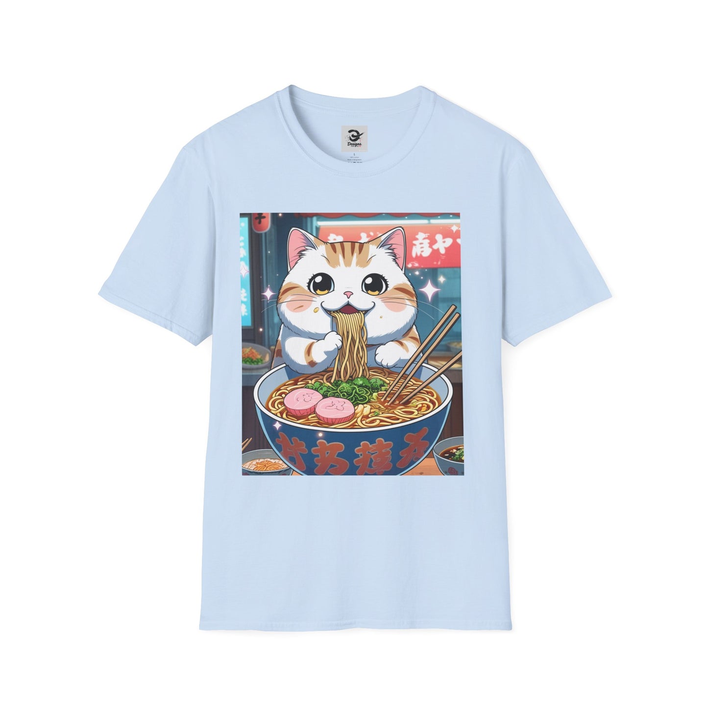 Cute Cat Ramen T-Shirt - Fun and Cozy Design A kawaii anime-style Tshirt