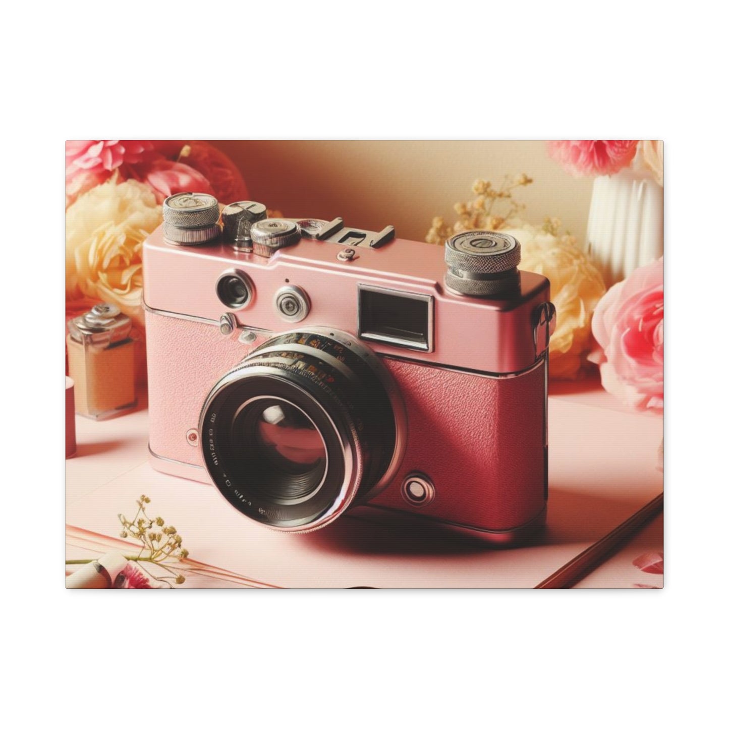 Pretty in Pink: A Vintage Camera Canvas Gallery Wrap