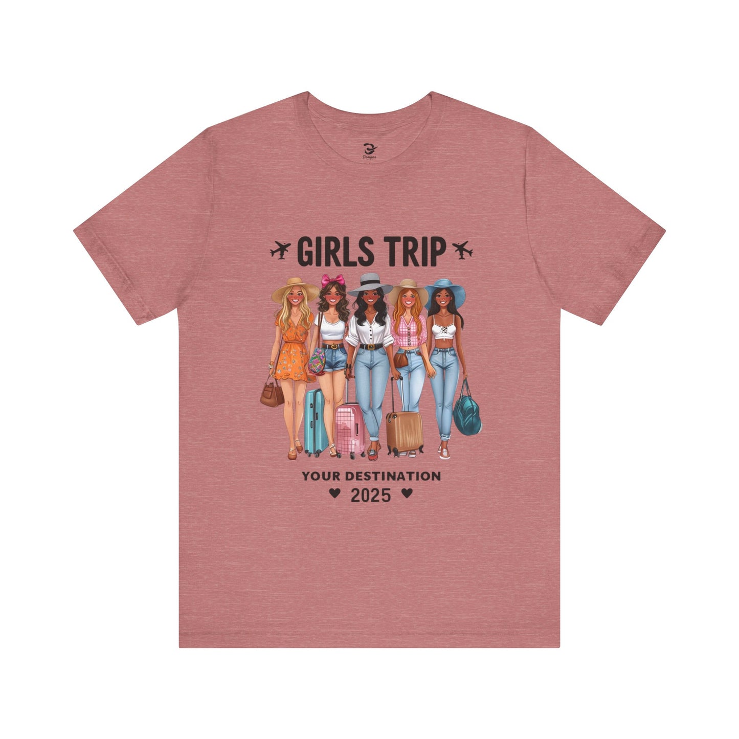 Girls Trip 2025 Unisex Jersey Tee, Travel Shirt, Vacation Top, Friendship Gift, Summer Fun Tee, Group Vacation Shirt