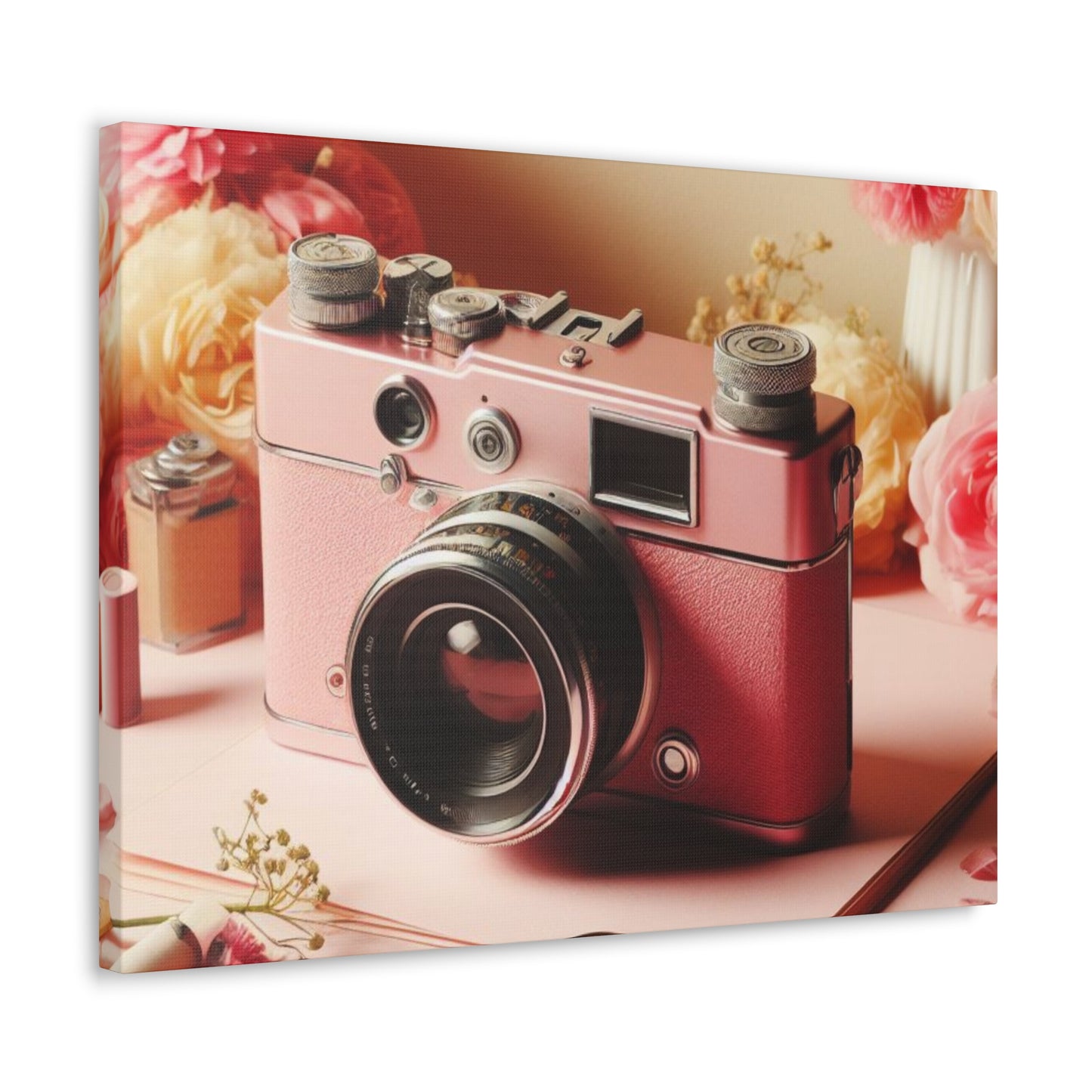 Pretty in Pink: A Vintage Camera Canvas Gallery Wrap