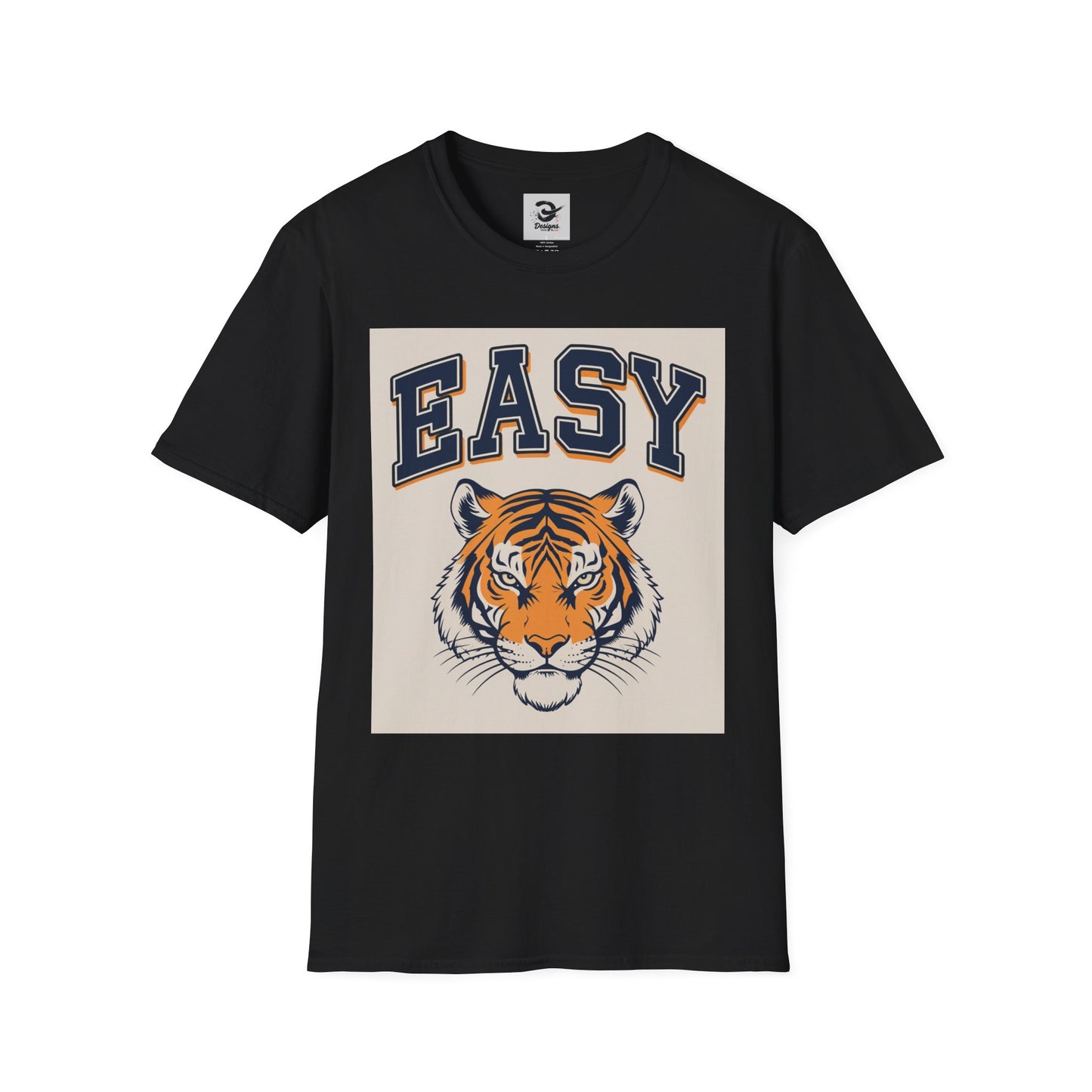 Easy Tiger Men T-Shirt, Casual Tee for Animal Lovers, Cool Graphic Tee, Perfect Gifts for Birthdays, Everyday Style, Summer Comfort