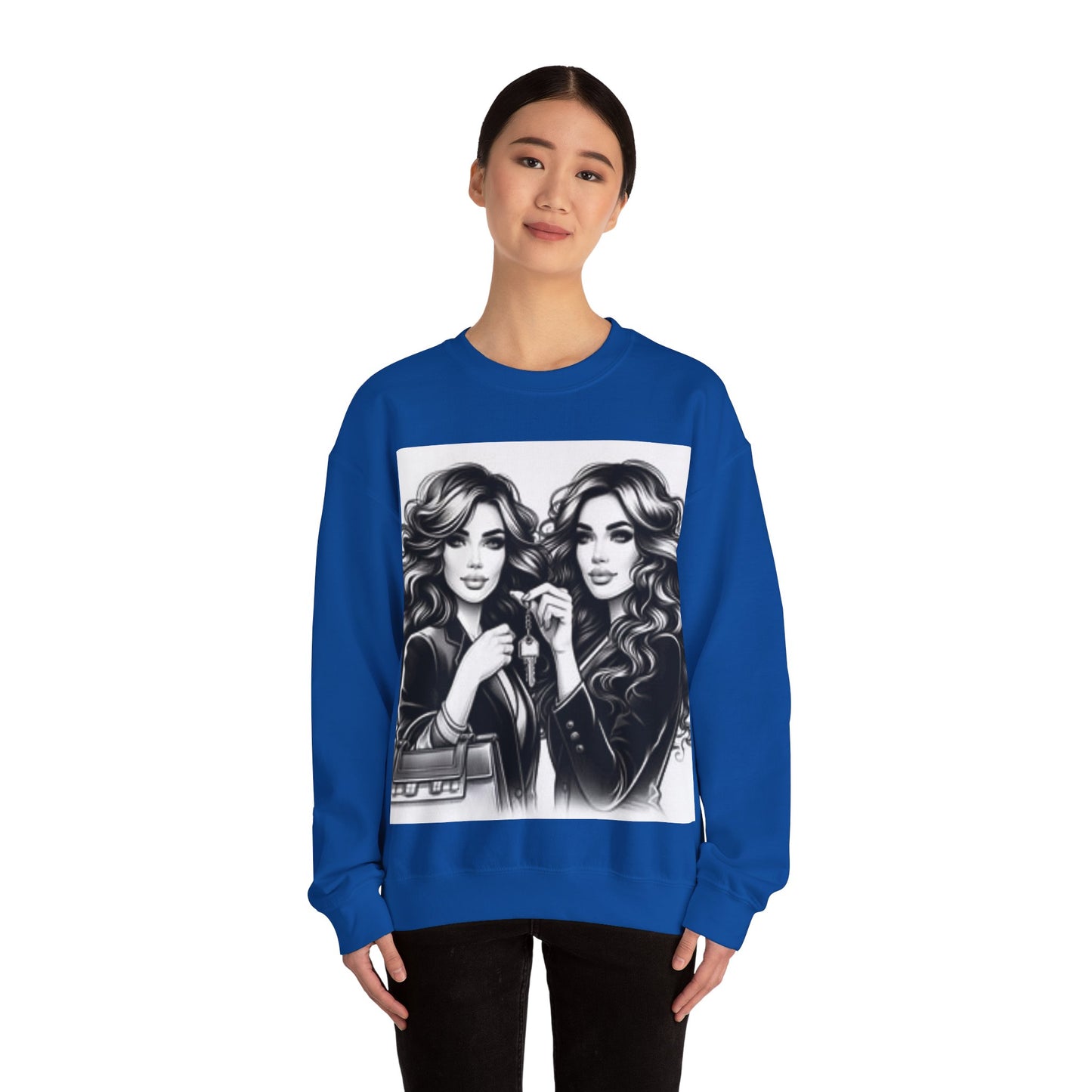 Power Up Your Day, Sell Homes All Week: Realtor Crew | Unisex Heavy Blend™ Crewneck Sweatshirt