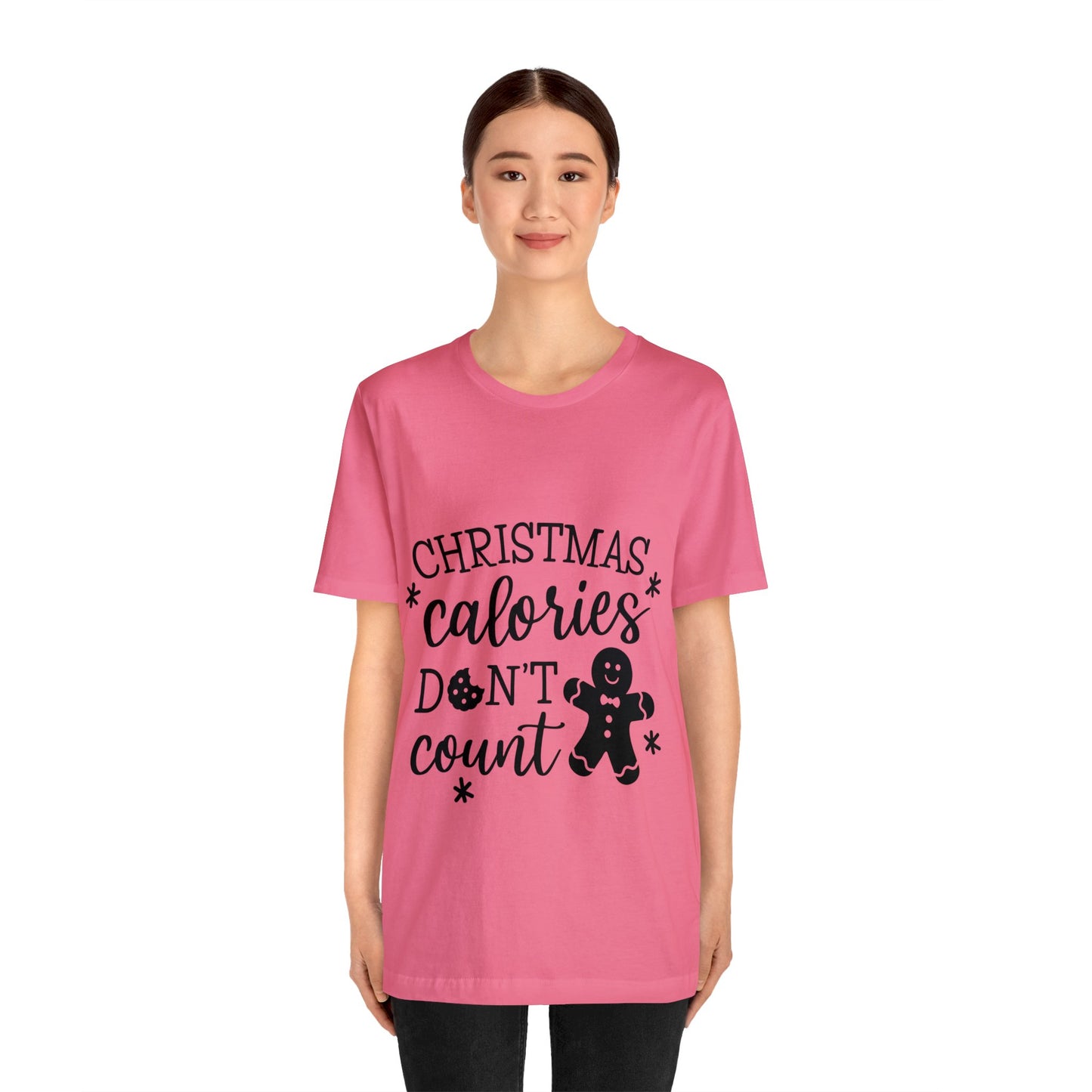 Christmas Calories Don't Count - Humorous Women's Jersey Short Sleeve Tee