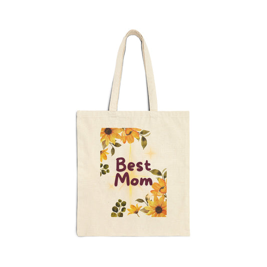 Cute Best Mom Cotton Canvas Tote Bag