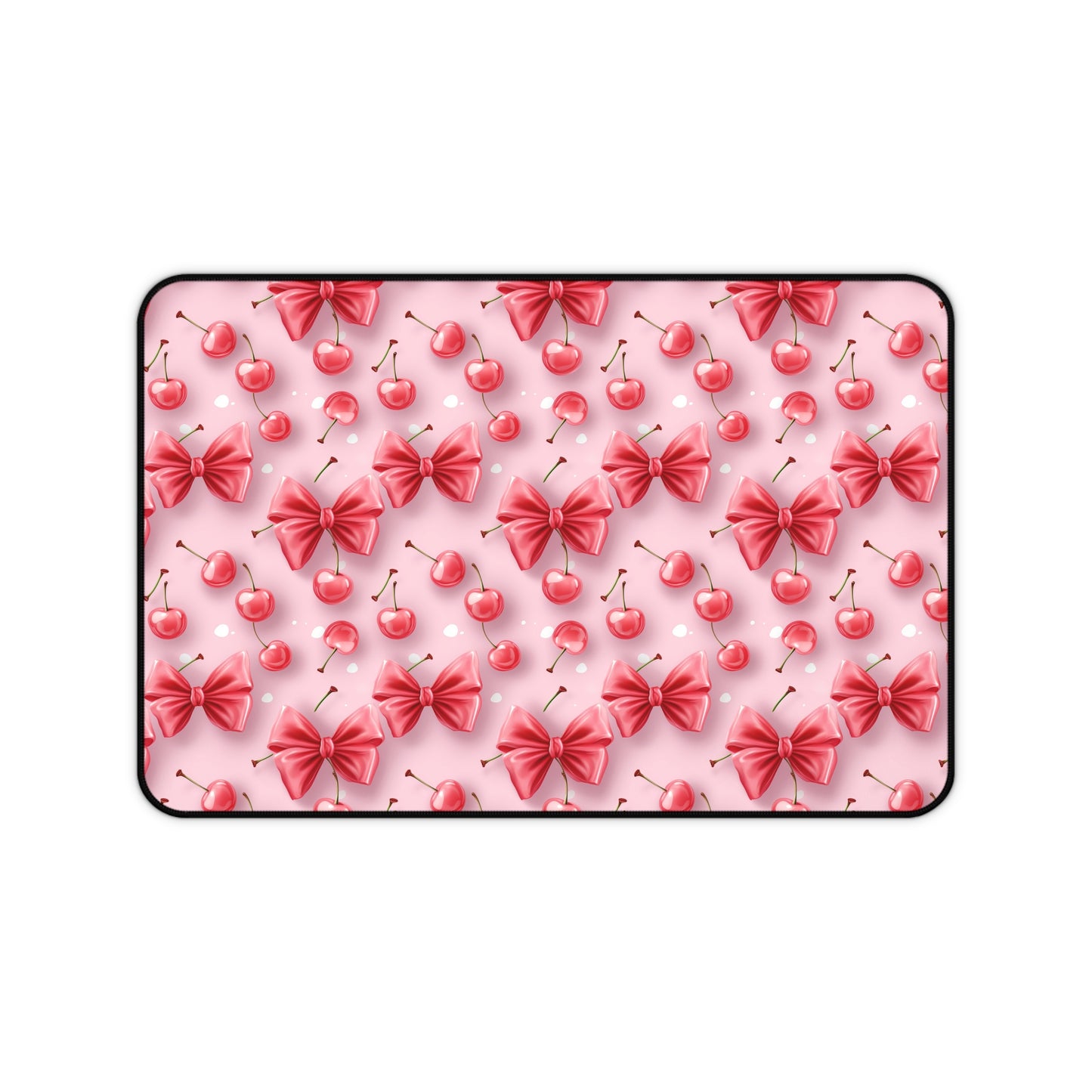 Cute Cherry Bow Desk Mat - Fun and Playful Workspace Decor