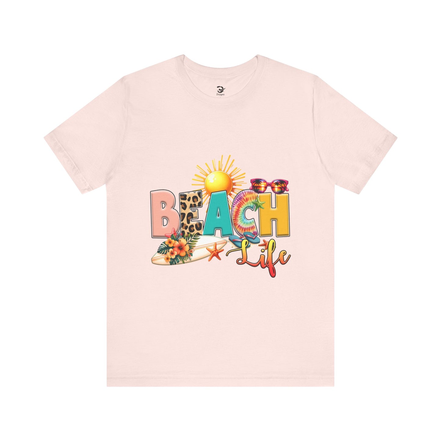 Beach Life Tee –  Short Sleeve Shirt, Summer T-Shirt, Vacation Clothing, Beachwear, Fun Gift for Ocean Lovers, Casual Style