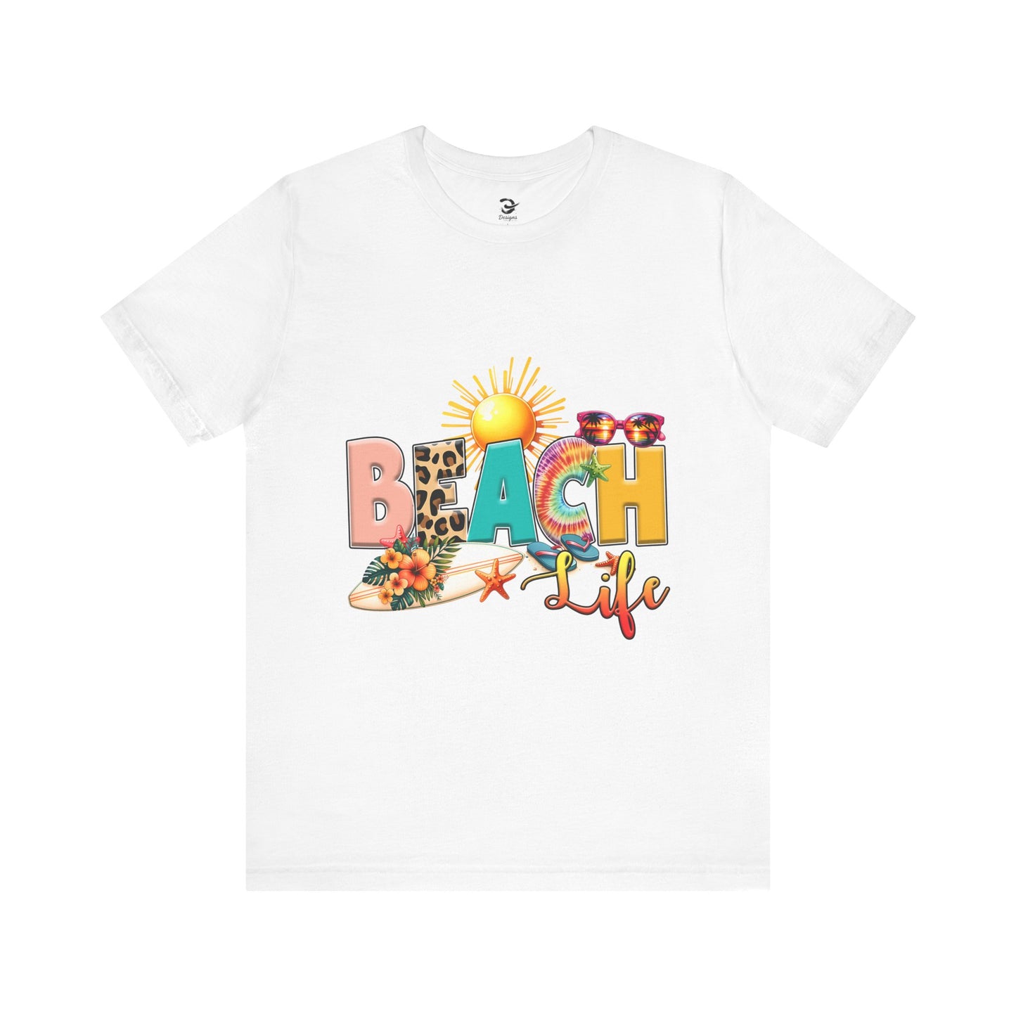 Beach Life Tee –  Short Sleeve Shirt, Summer T-Shirt, Vacation Clothing, Beachwear, Fun Gift for Ocean Lovers, Casual Style