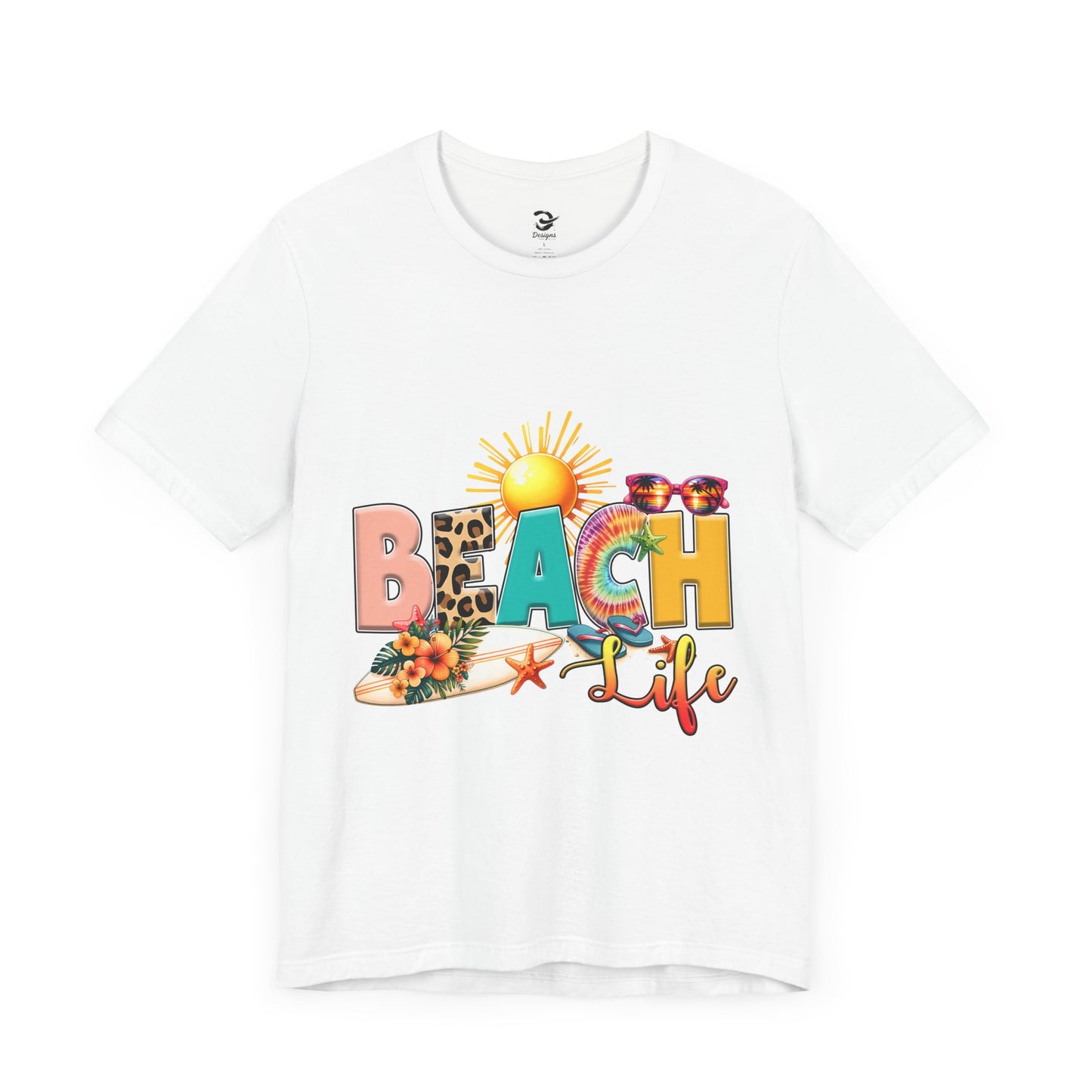 Beach Life Tee –  Short Sleeve Shirt, Summer T-Shirt, Vacation Clothing, Beachwear, Fun Gift for Ocean Lovers, Casual Style