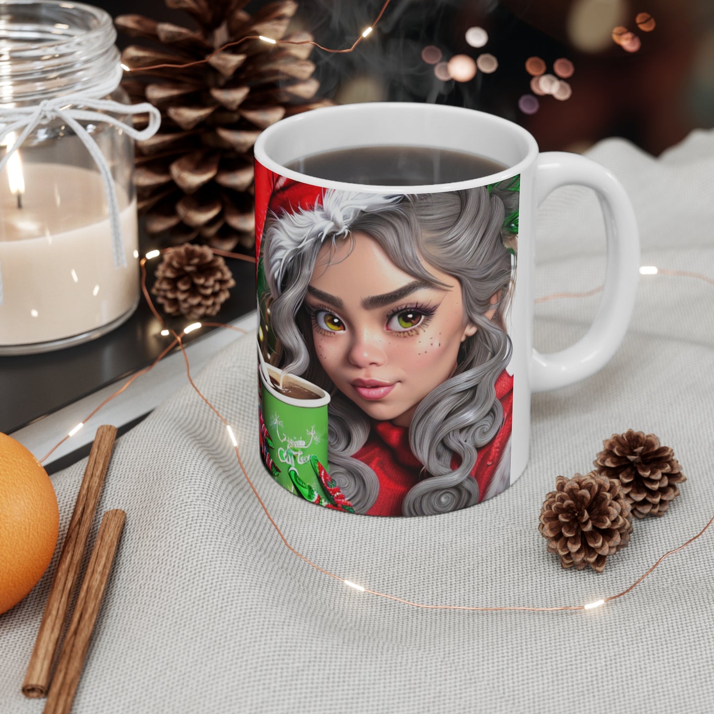 Grinch Vibes Ceramic Coffee Mug - Personalized Warmth 11oz | A Design Berkshire Swash