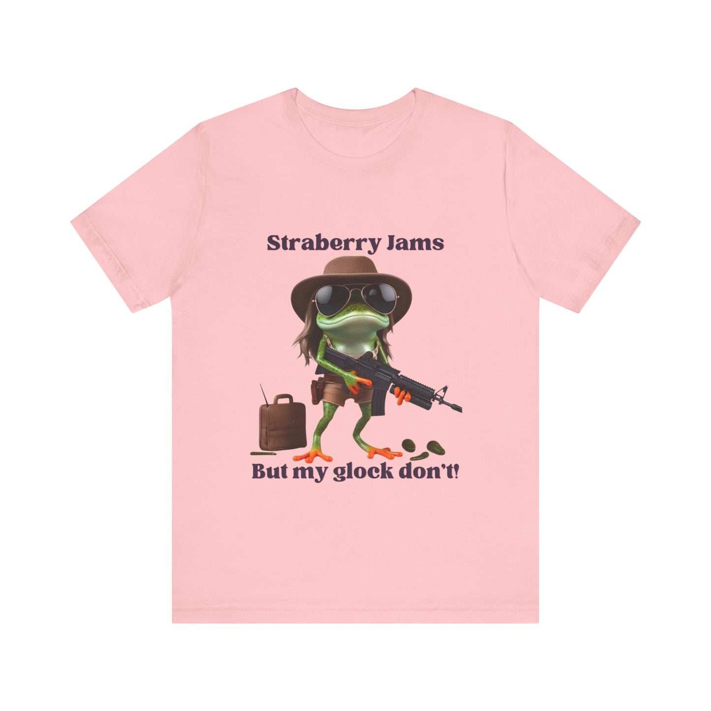 Strawberry Jams But My Glock Don't Shirt Comfort Colors Fun Jersey Short Sleeve Tee