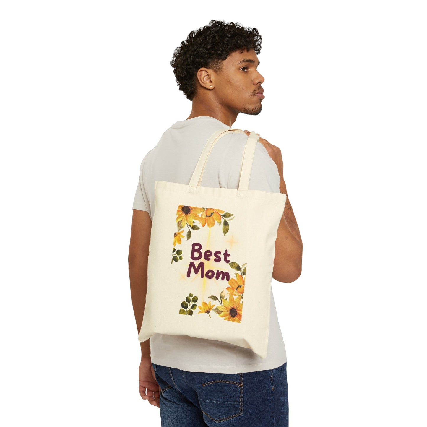 Cute Best Mom Cotton Canvas Tote Bag