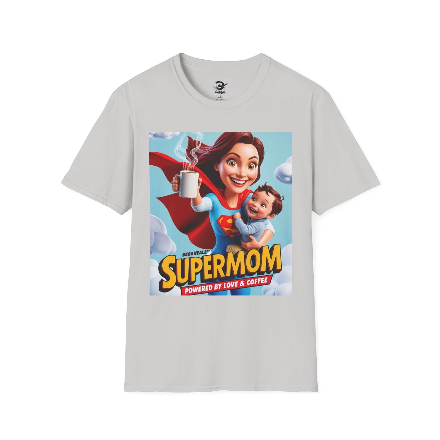 Comic Anime Supermom T-Shirt, Perfect Gift for Moms, Funny Graphic Tee, Coffee Lover Shirt, Mother’s Day Present, Family Apparel