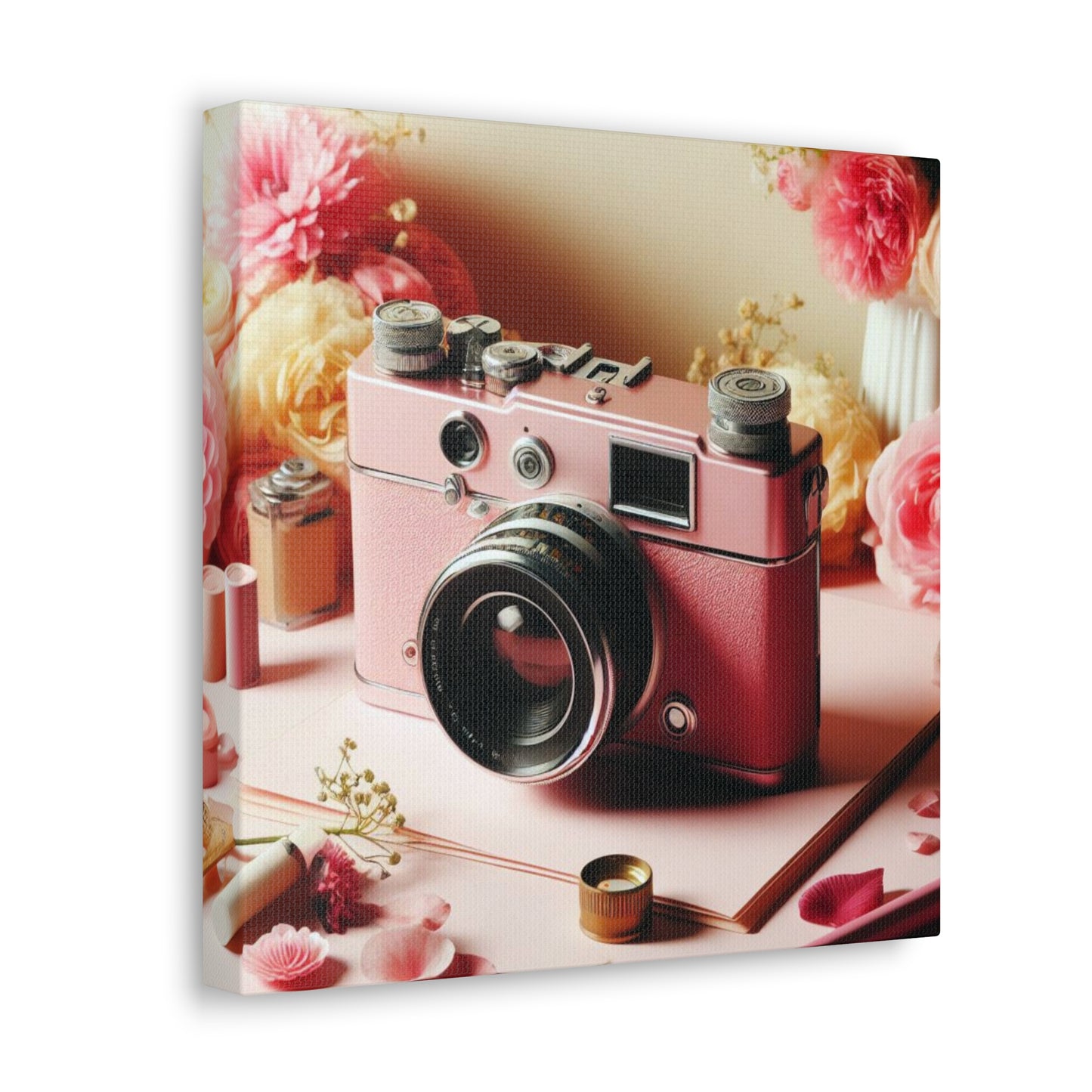 Pretty in Pink: A Vintage Camera Canvas Gallery Wrap