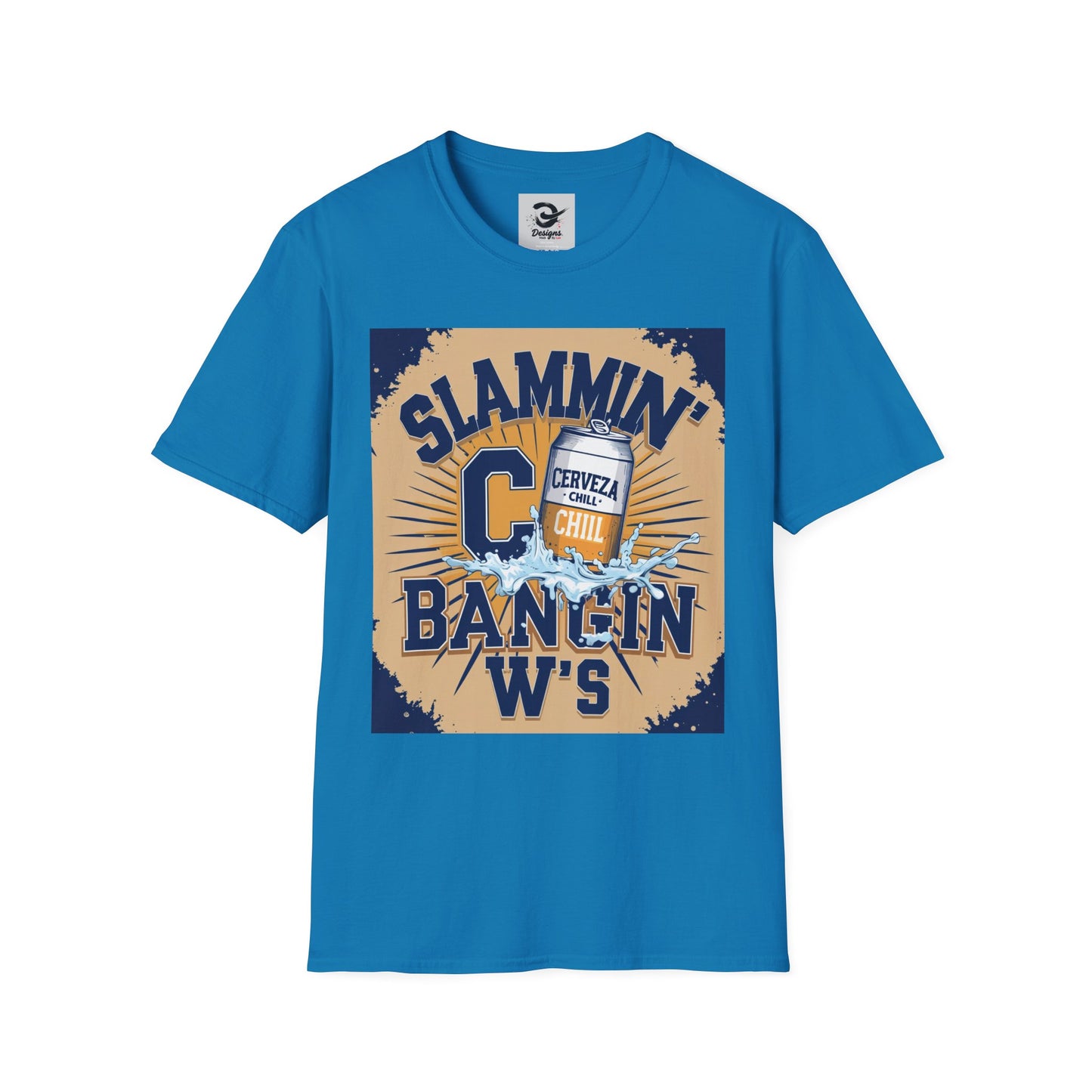 Slammin' Cerveza Unisex Softstyle T-Shirt, Chill Vibes Tee, Casual Summer Shirt, Gift for Beer Lovers, Beachwear
