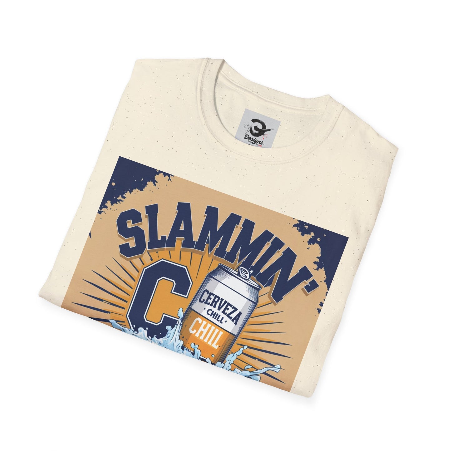 Slammin' Cerveza Unisex Softstyle T-Shirt, Chill Vibes Tee, Casual Summer Shirt, Gift for Beer Lovers, Beachwear