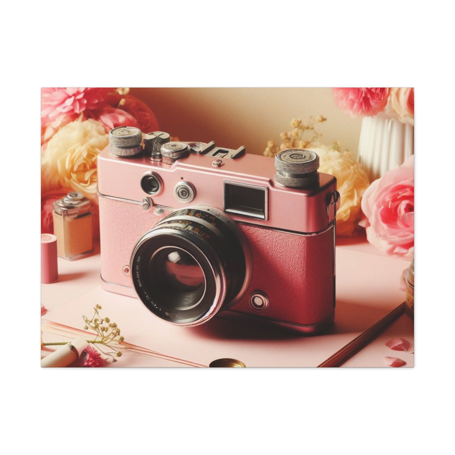 Pretty in Pink: A Vintage Camera Canvas Gallery Wrap