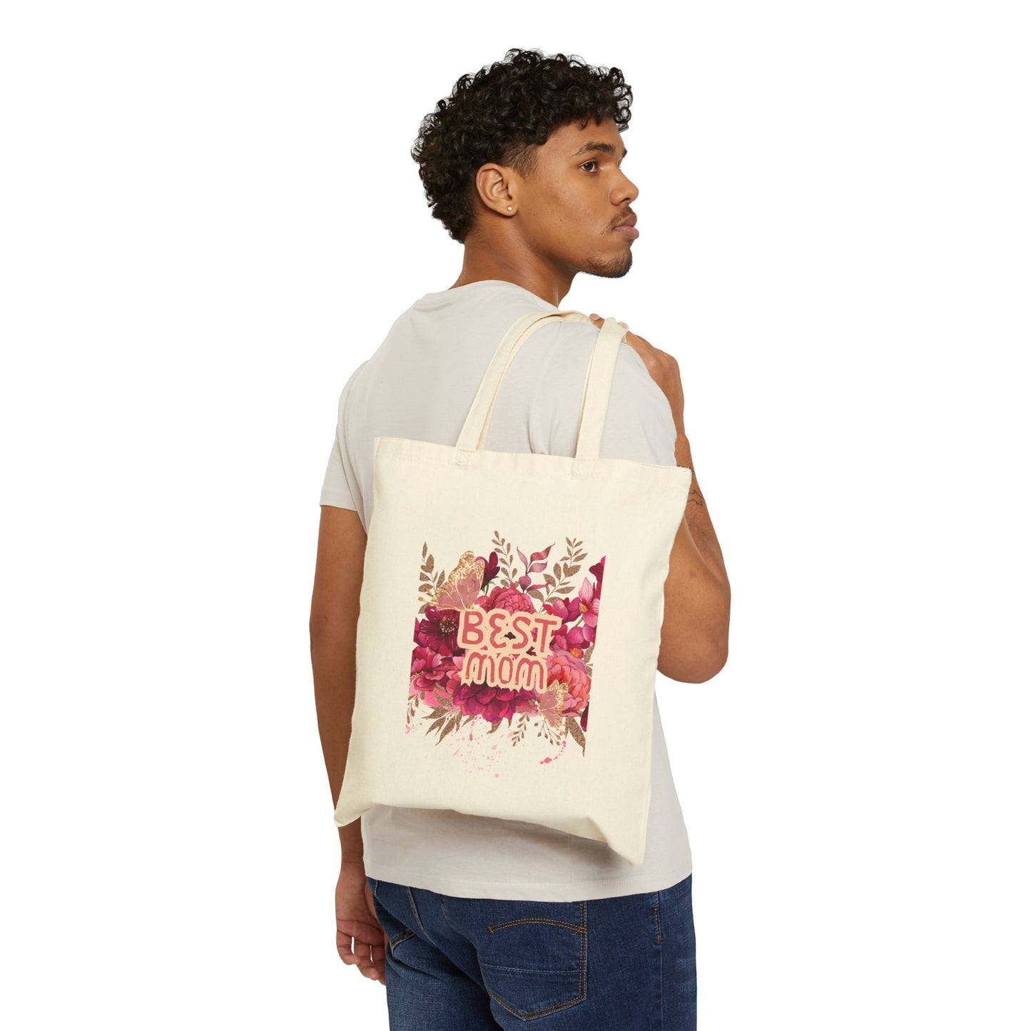 Best Mom Ever! Cotton Canvas Tote Bag - Mother's Day Gift