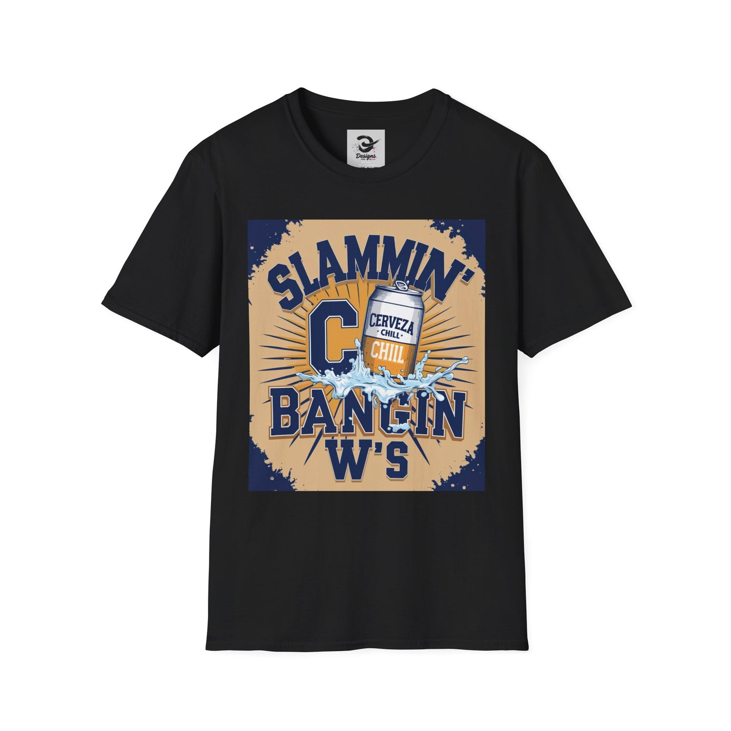 Slammin' Cerveza Unisex Softstyle T-Shirt, Chill Vibes Tee, Casual Summer Shirt, Gift for Beer Lovers, Beachwear