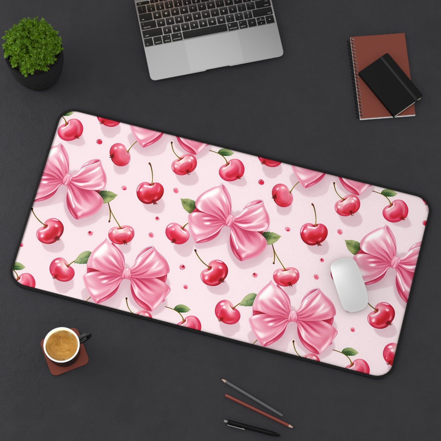 Charming Cherry Blossom Desk Mat, Cute Office Decor, Floral Desk Pad, Gifts for Her, Home Office Accessories, Spring Vibes