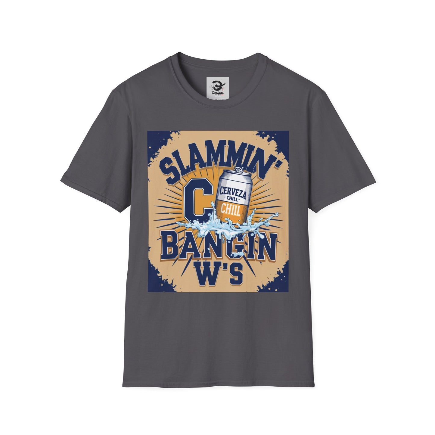 Slammin' Cerveza Unisex Softstyle T-Shirt, Chill Vibes Tee, Casual Summer Shirt, Gift for Beer Lovers, Beachwear