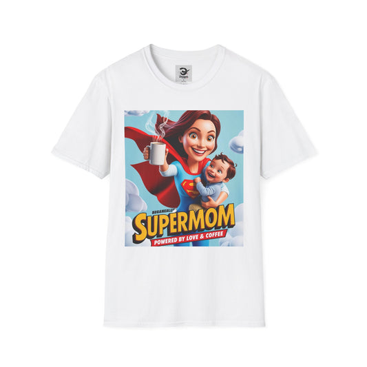 Comic Anime Supermom T-Shirt, Perfect Gift for Moms, Funny Graphic Tee, Coffee Lover Shirt, Mother’s Day Present, Family Apparel